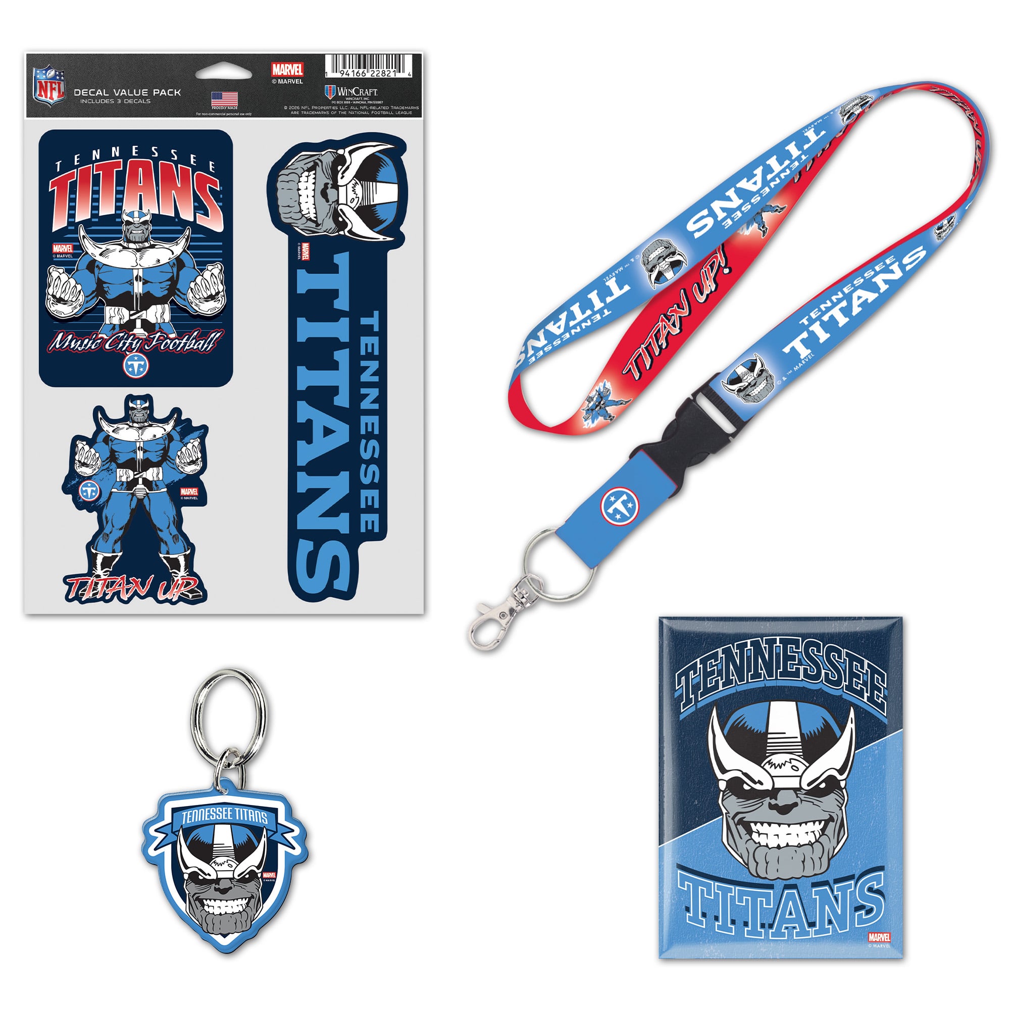 Pack de fans WinCraft Tennessee Titans Disney x NFL Thanos