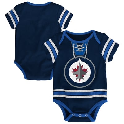 Infant Winnipeg Jets Navy Hockey Jersey Bodysuit