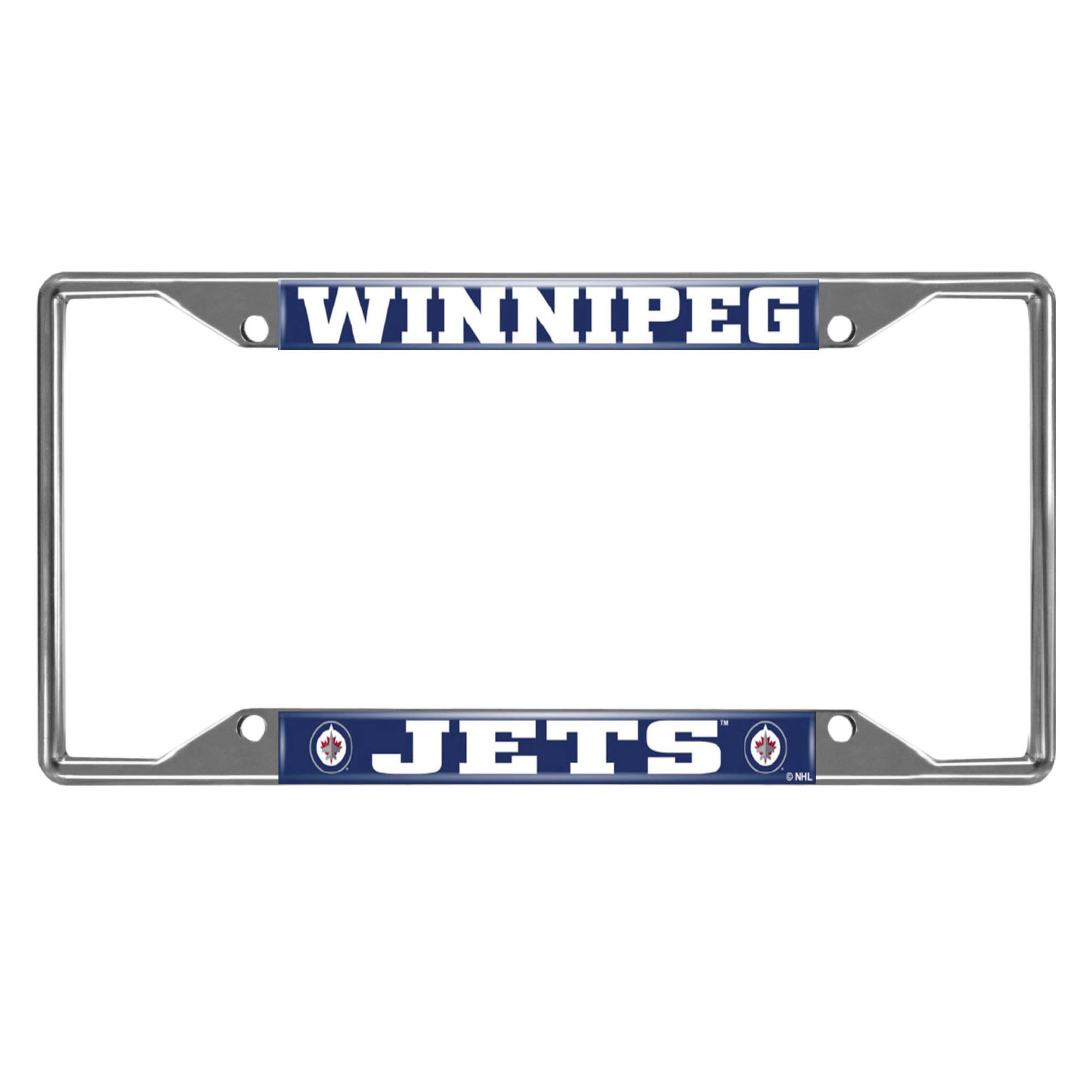 Cadre de plaque d'immatriculation chromé Logo Brands Winnipeg Jets