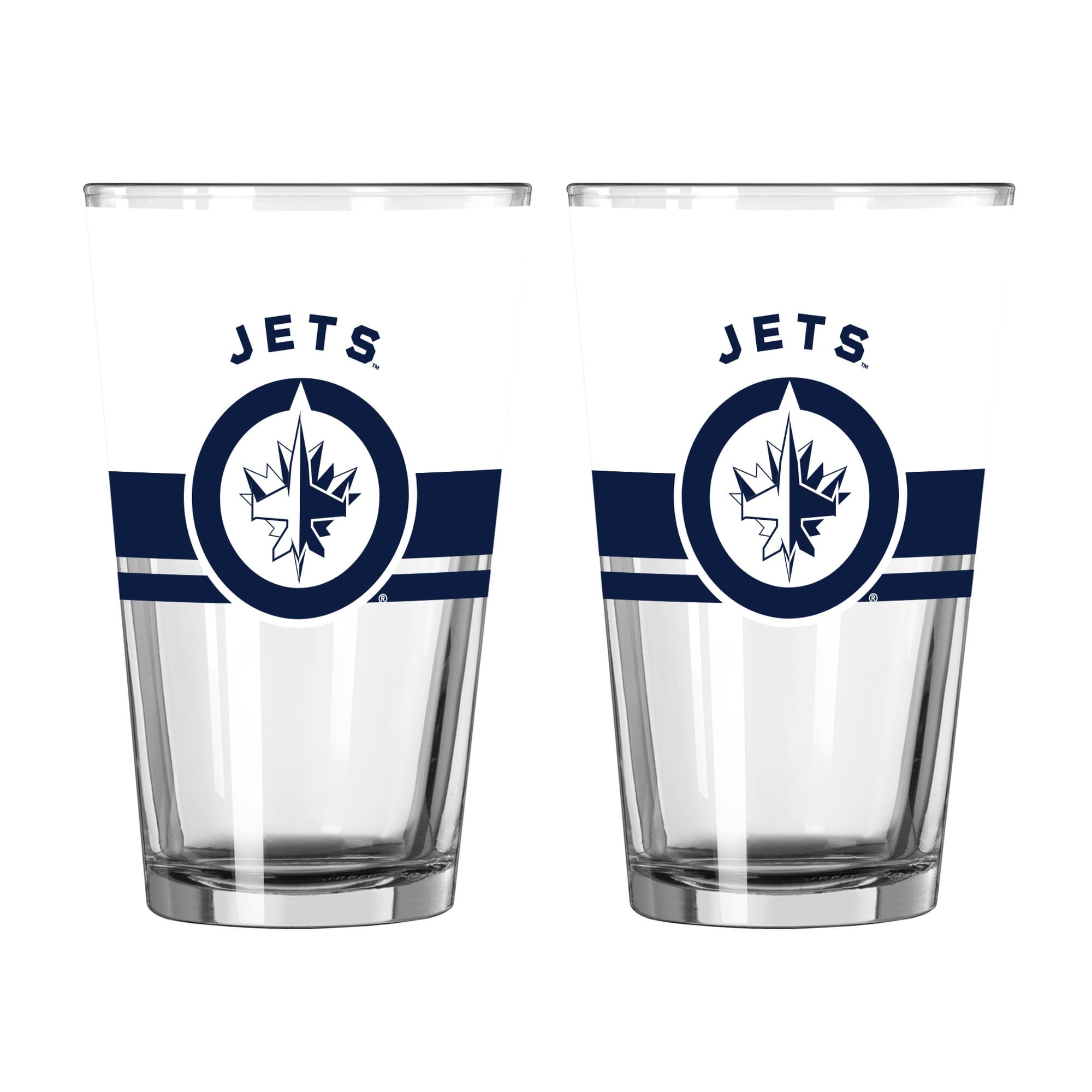 Ensemble de deux verres à bière Horizon de 473 ml (16 oz) Logo Brands Winnipeg Jets