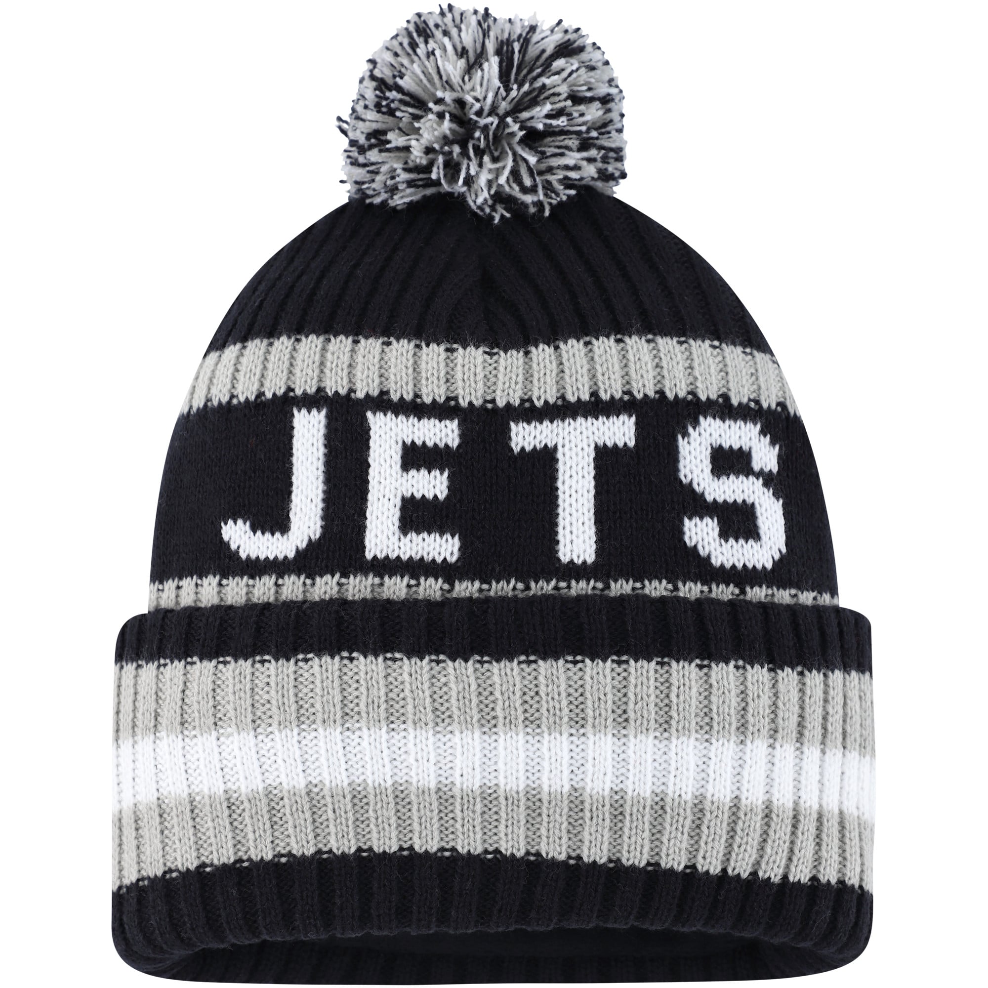 Bonnet à revers Bering pour homme, bleu marine et gris, modèle 47 des Jets de Winnipeg, avec pompon