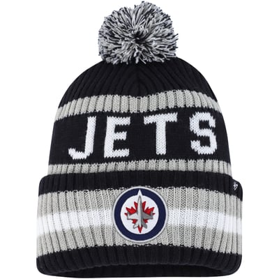 Winnipeg Jets '47 Bering Cuffed Knit Hat with Pom - Navy/Gray