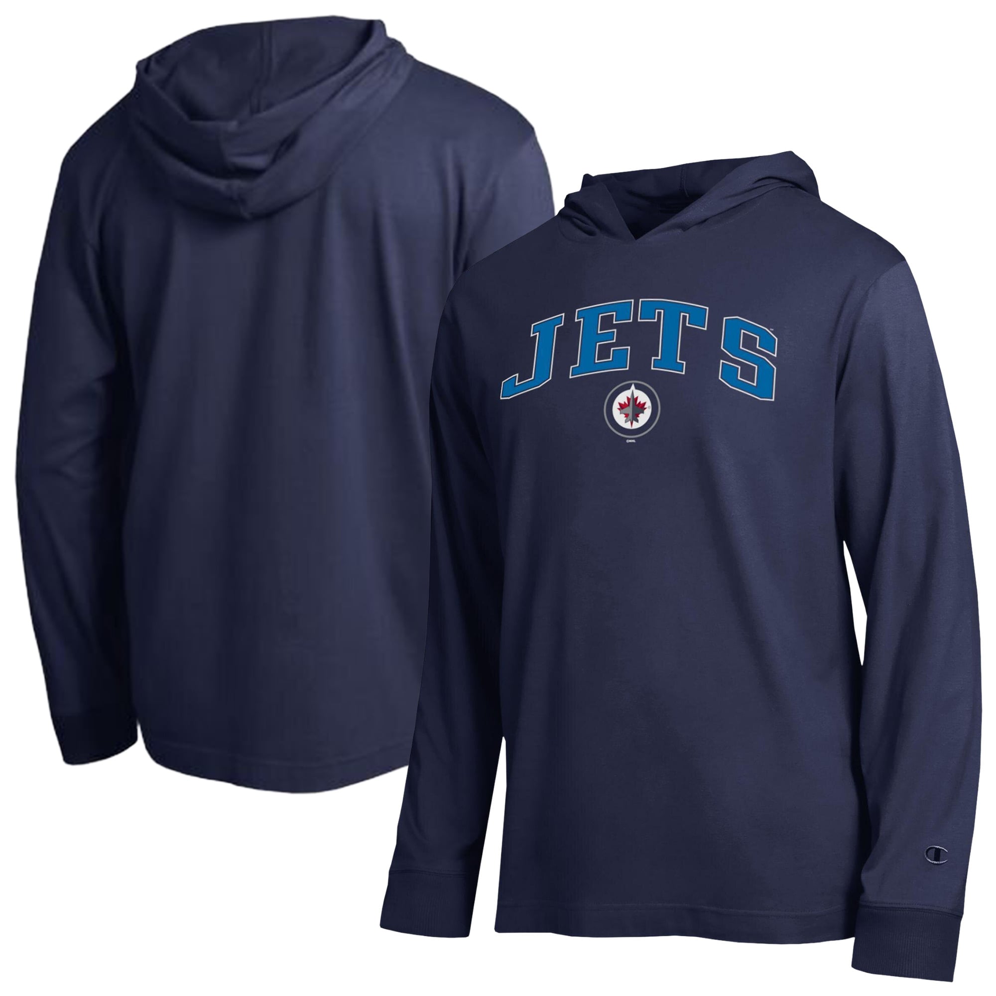 T-shirt à manches longues et capuche léger Champion bleu marine Winnipeg Jets All-Star pour homme