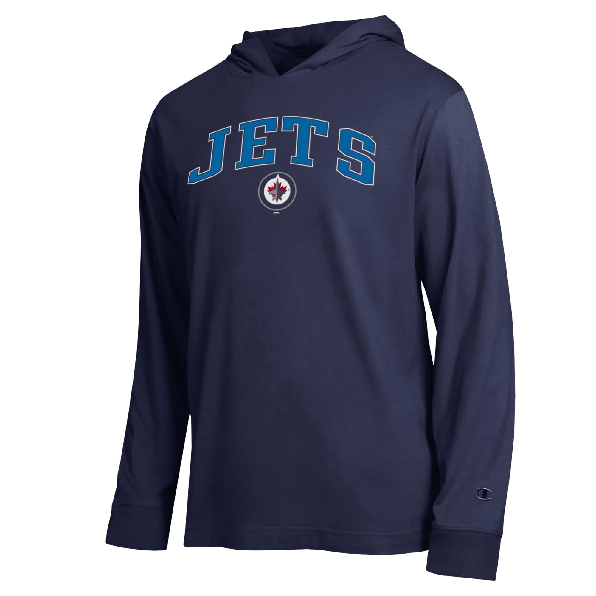 T-shirt à manches longues et capuche léger Champion bleu marine Winnipeg Jets All-Star pour homme