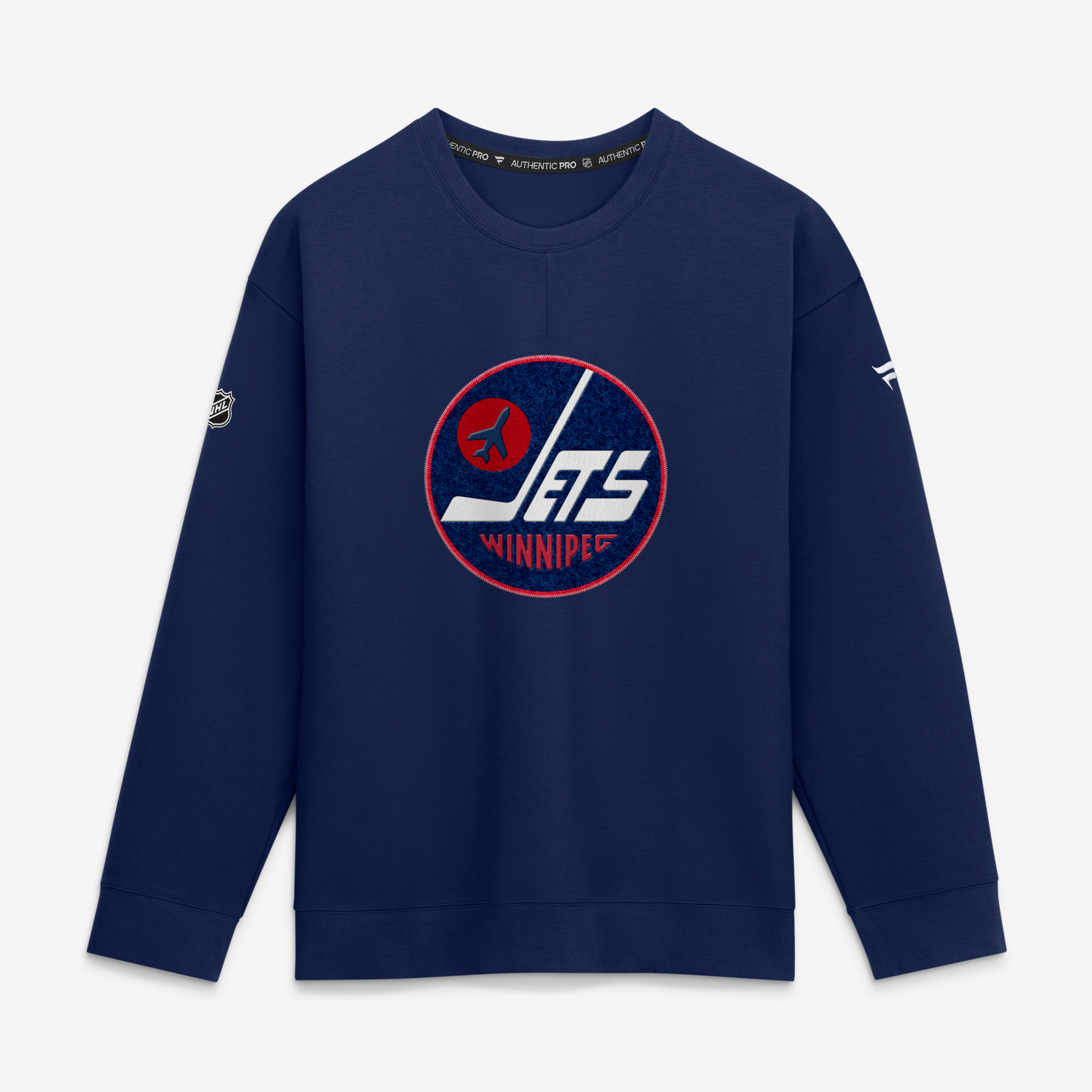 Men's Fanatics  Athletic Navy Winnipeg Jets 2026 NHL Heritage Classic Authentic Pro Tri-Blend Fleece Sweatshirt