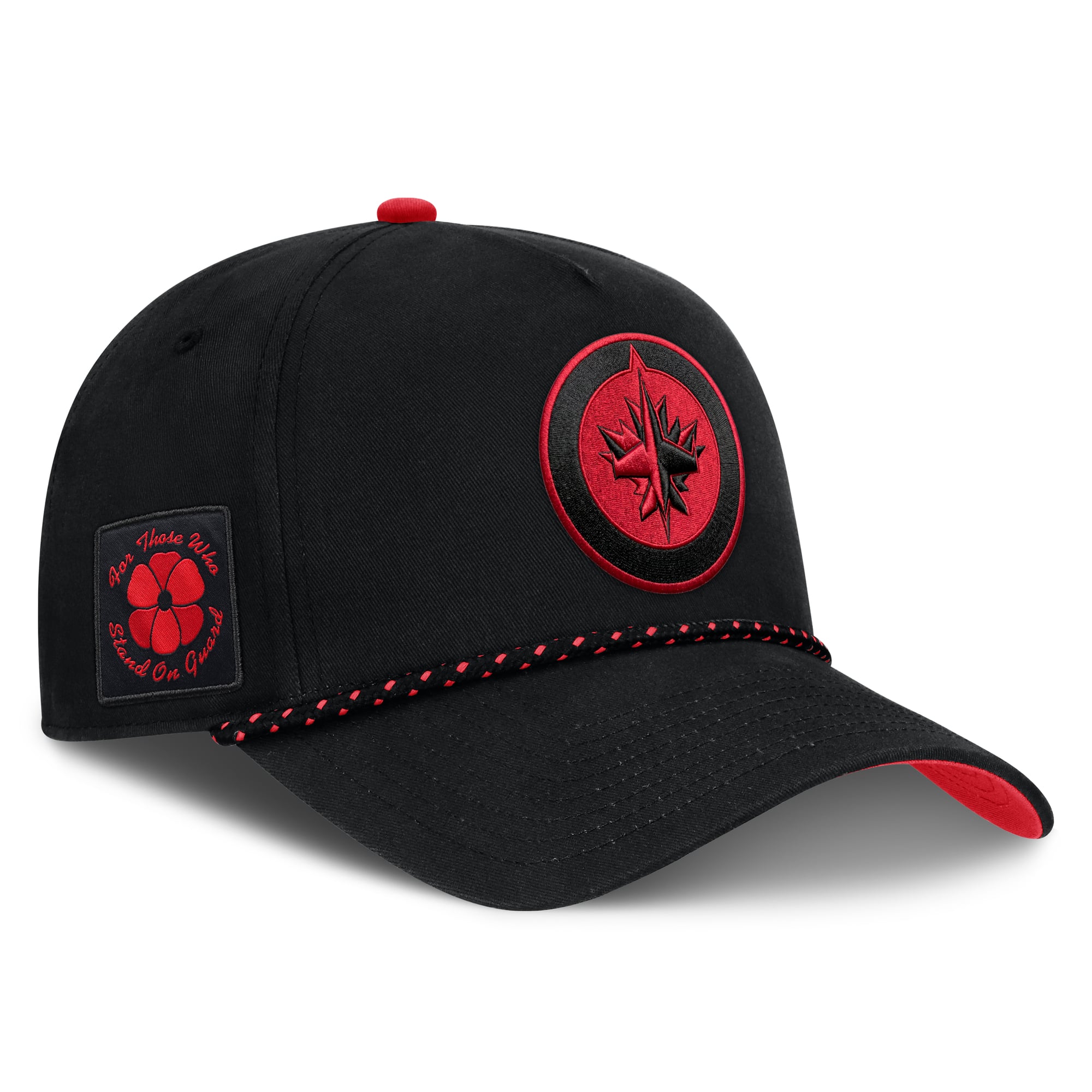 Men's Fanatics Black Winnipeg Jets Canada Military Appreciation Authentic Pro A-Frame Adjustable Hat