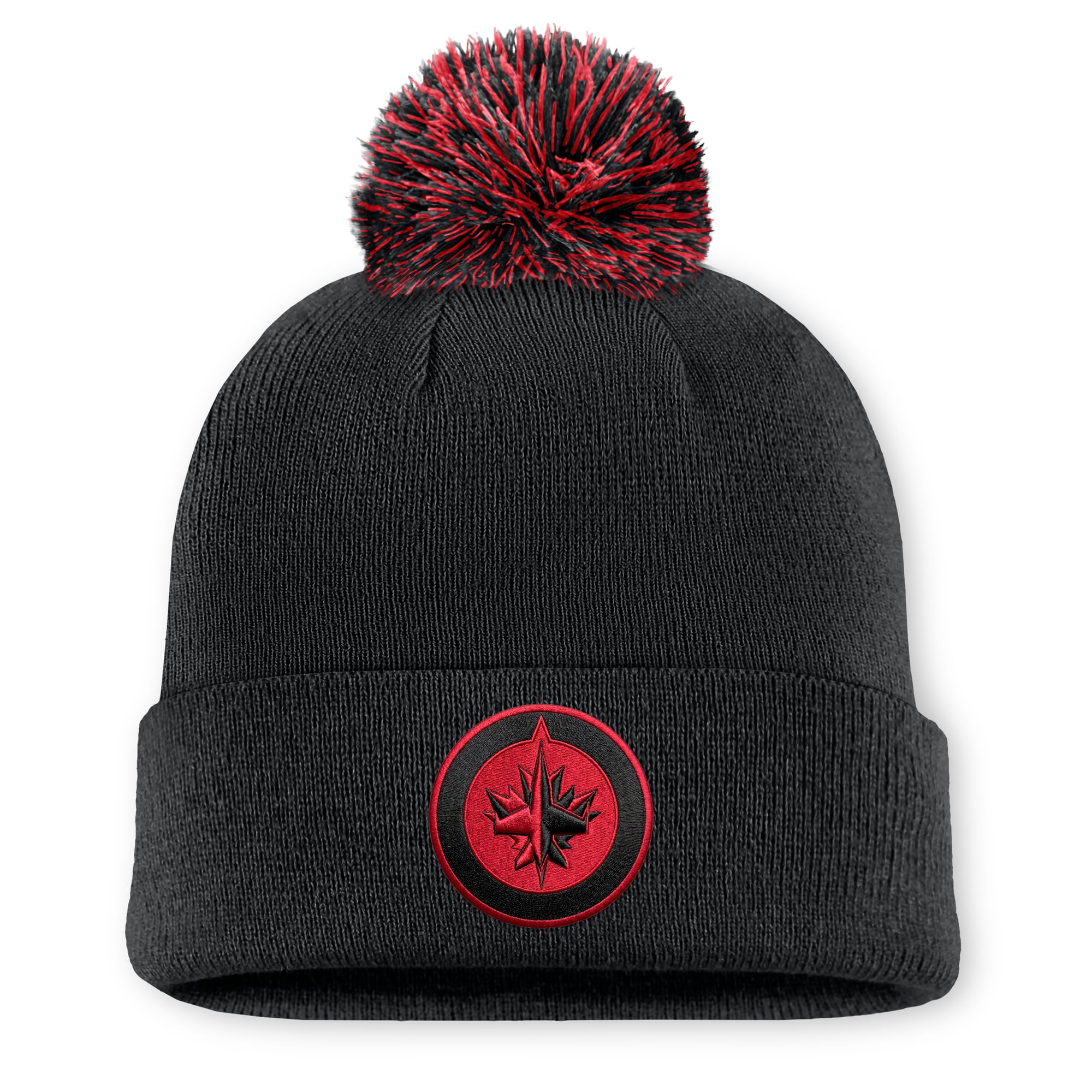 Bonnet tricoté authentique Fanatics noir Winnipeg Jets Canada Military Appreciation avec pompon
