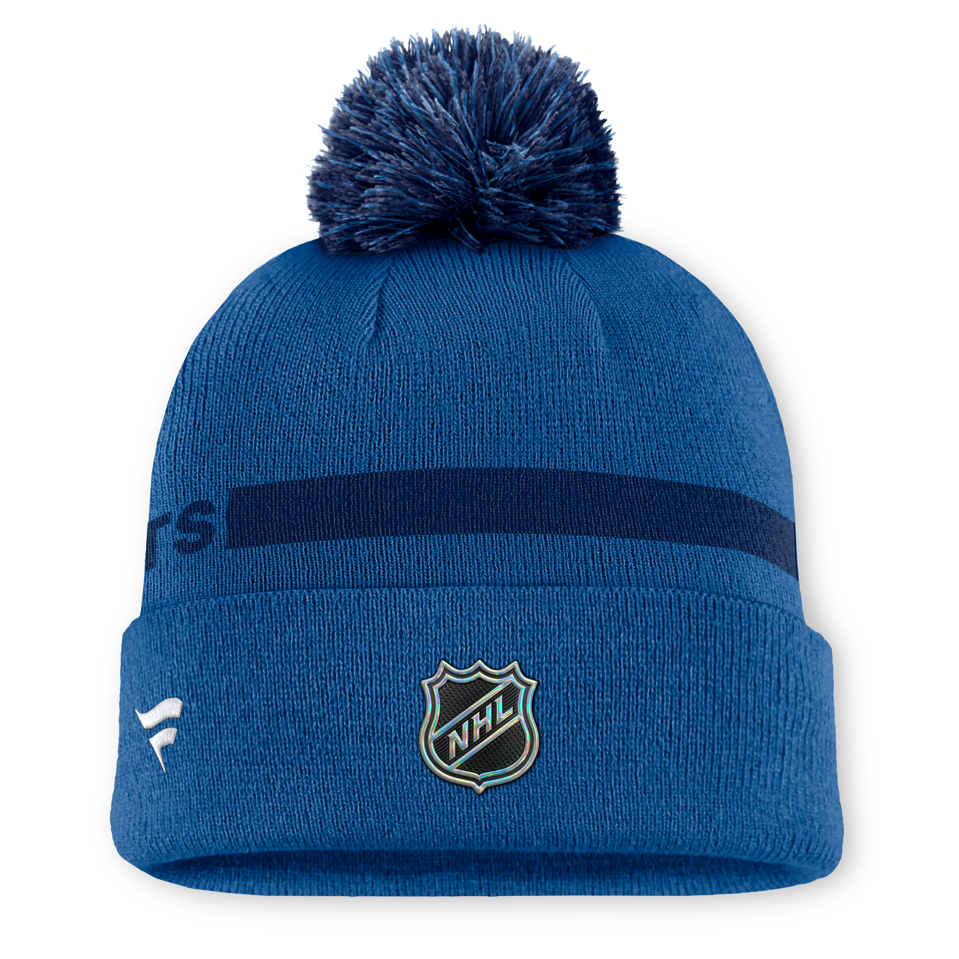 Men's Fanatics Blue Winnipeg Jets Authentic Pro Rink Cuffed Knit Hat with Pom