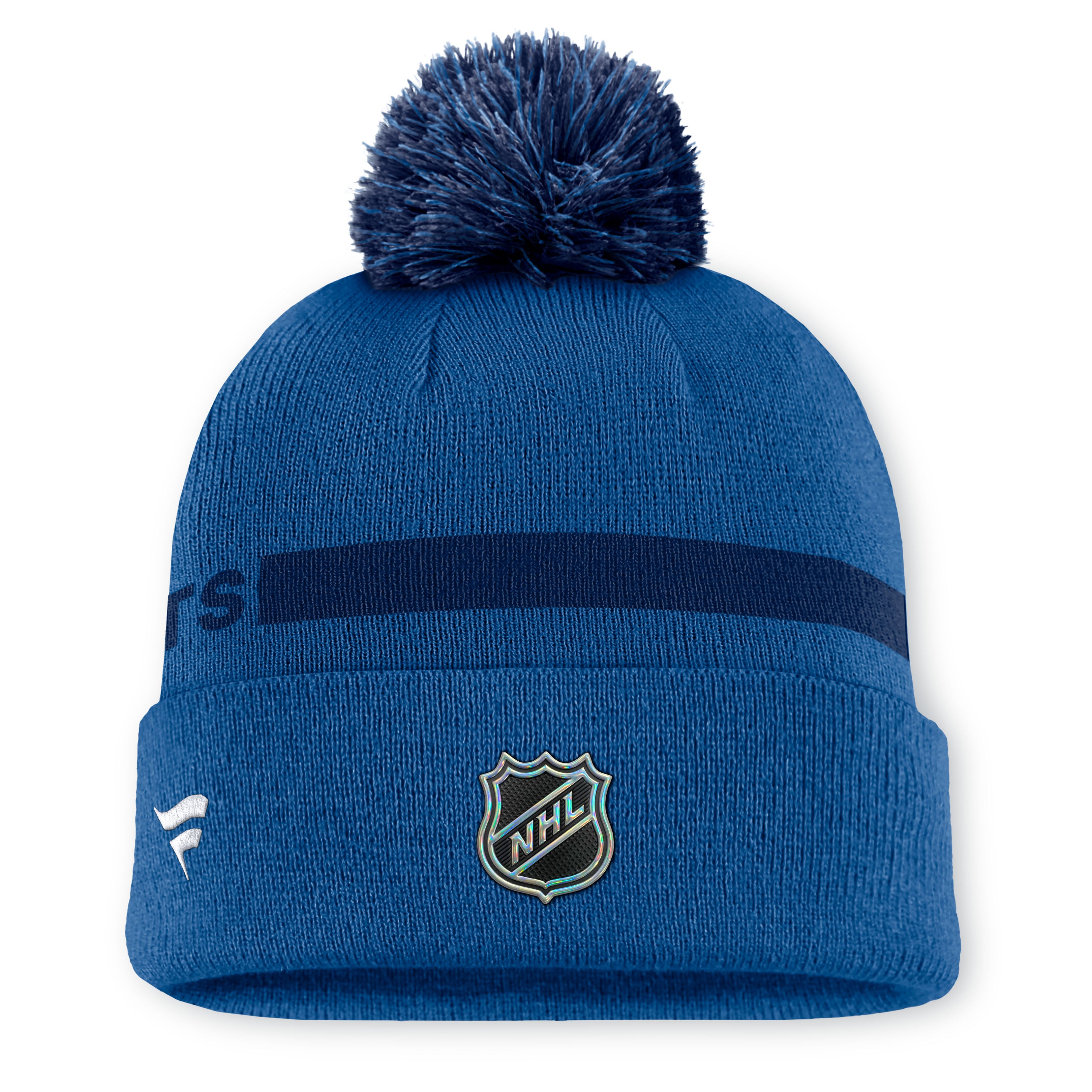 Men's Fanatics Blue Winnipeg Jets Authentic Pro Rink Cuffed Knit Hat with Pom