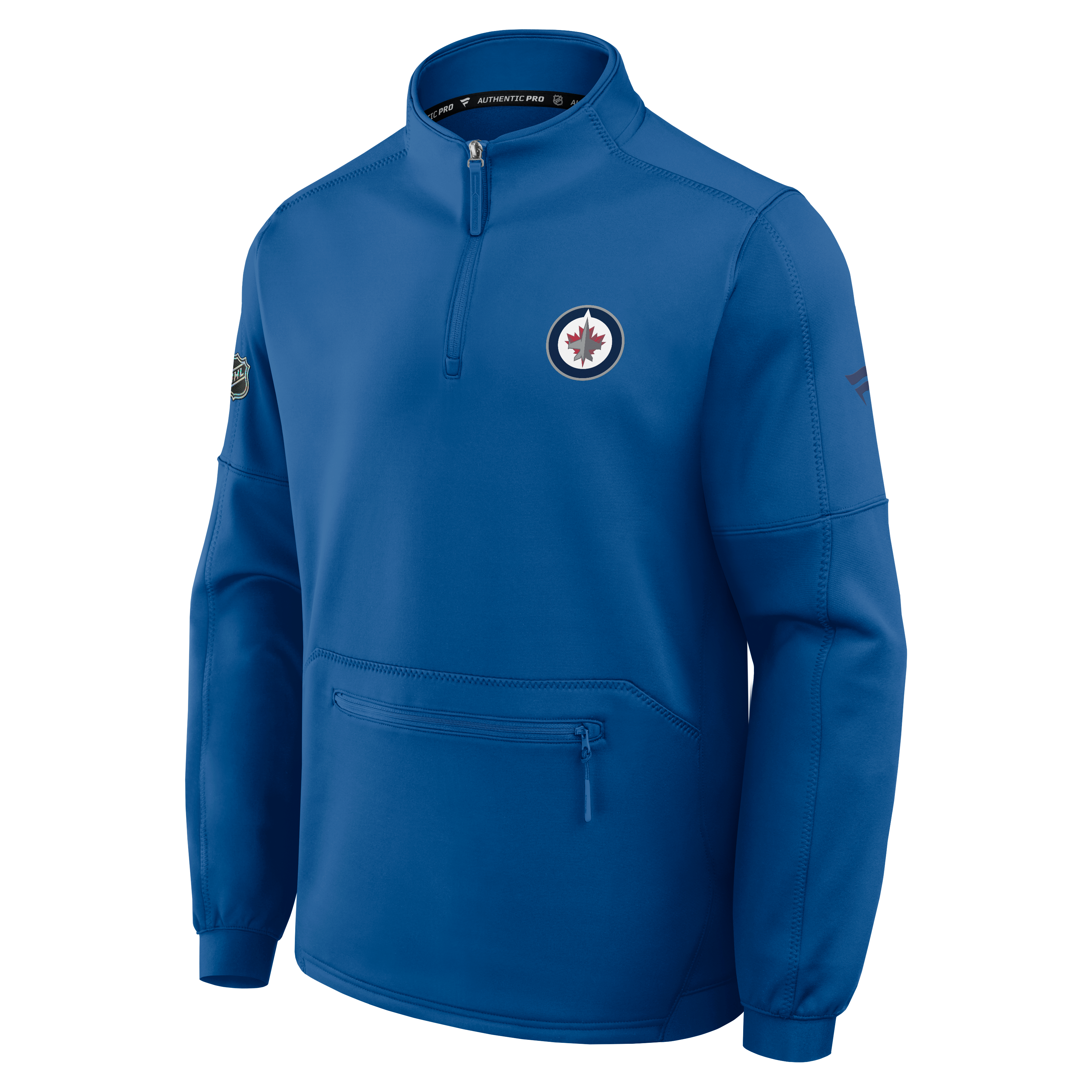 Men's Fanatics Blue Winnipeg Jets Authentic Pro Rink Fleece Quarter-Zip Pullover
