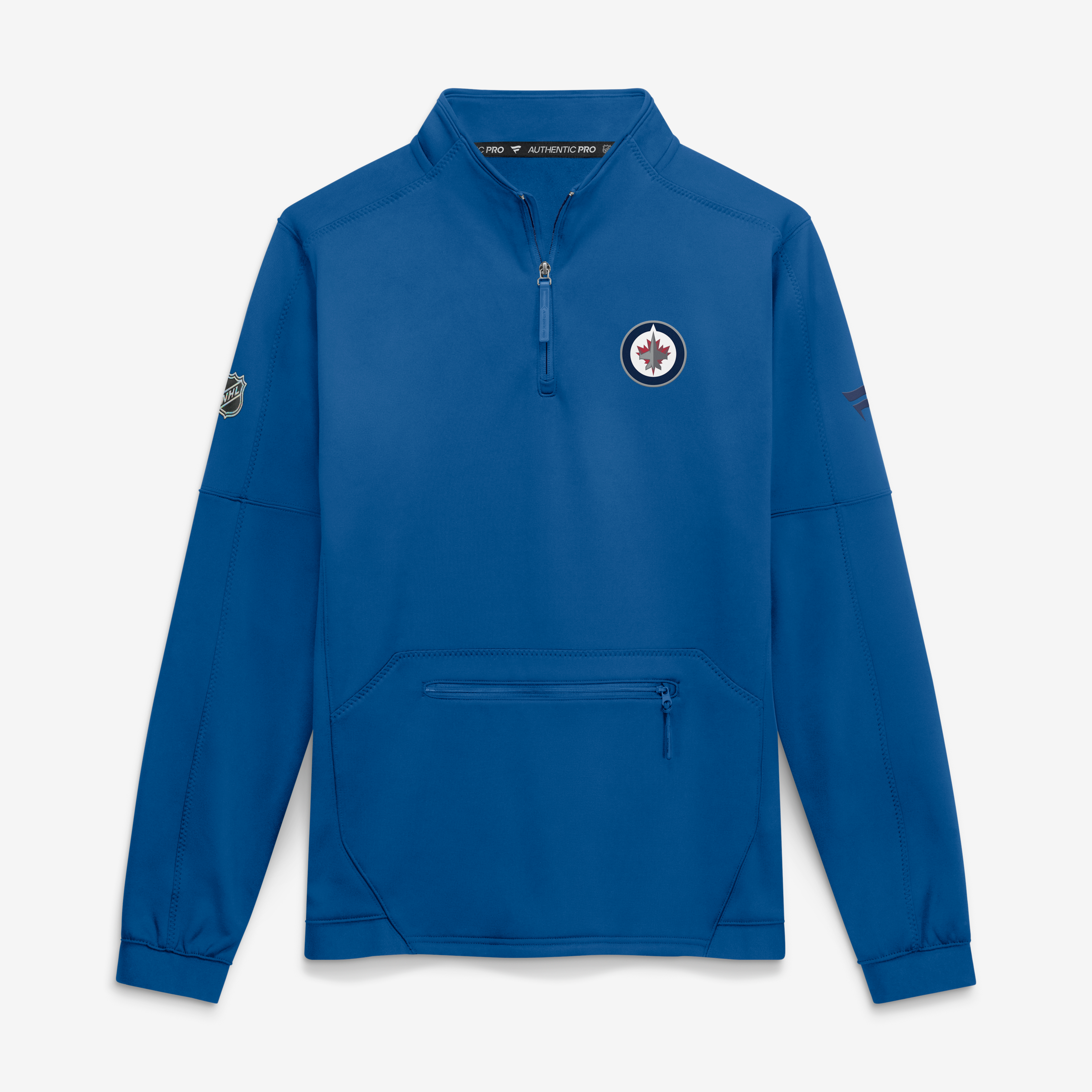 Men's Fanatics Blue Winnipeg Jets Authentic Pro Rink Fleece Quarter-Zip Pullover
