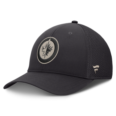 Men's Winnipeg Jets Fanatics Charcoal Road Meshback Stretch Hat