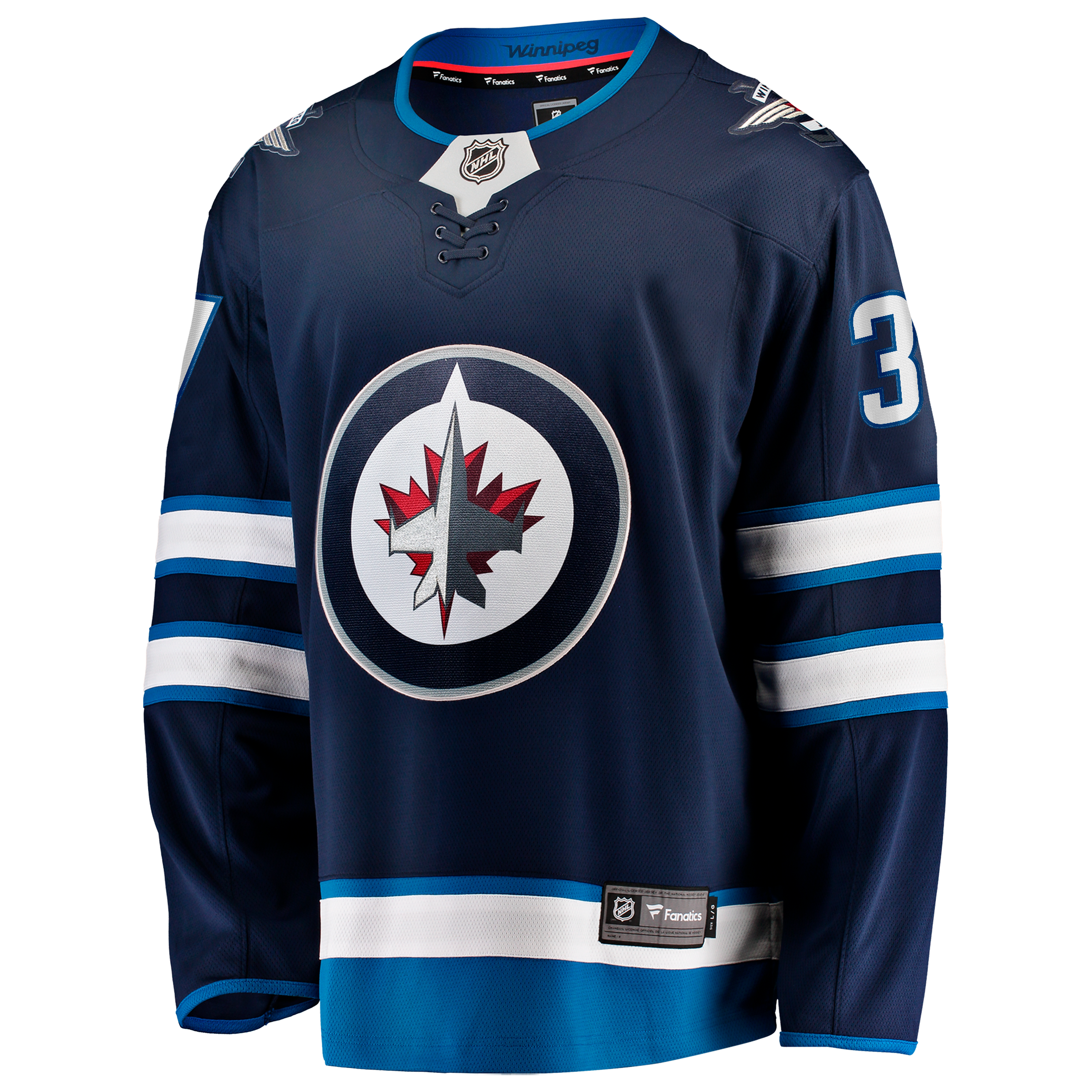 Men's Fanatics Connor Hellebuyck Navy Winnipeg Jets Home Breakaway Jersey