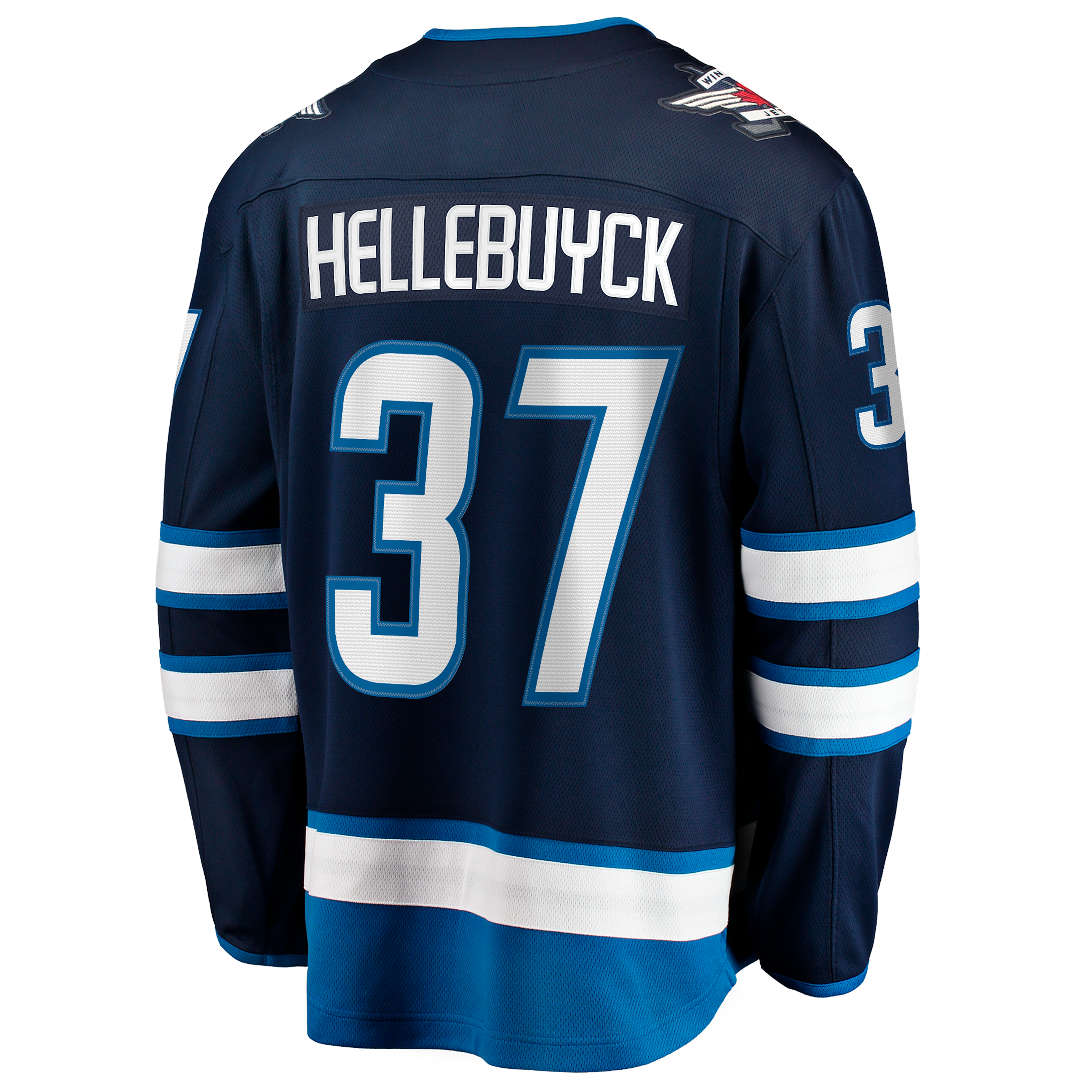 Men's Fanatics Connor Hellebuyck Navy Winnipeg Jets Home Breakaway Jersey