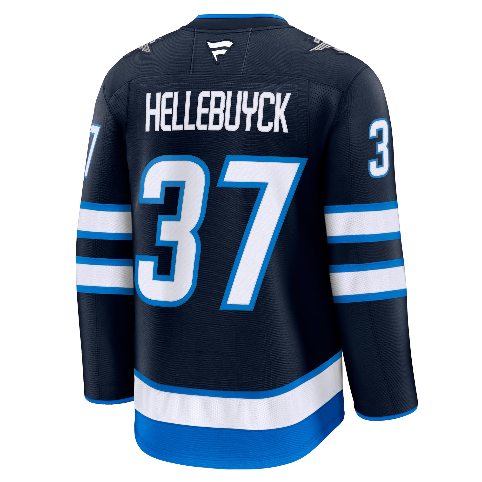 Men's Fanatics Connor Hellebuyck Navy Winnipeg Jets Home Premium Jersey