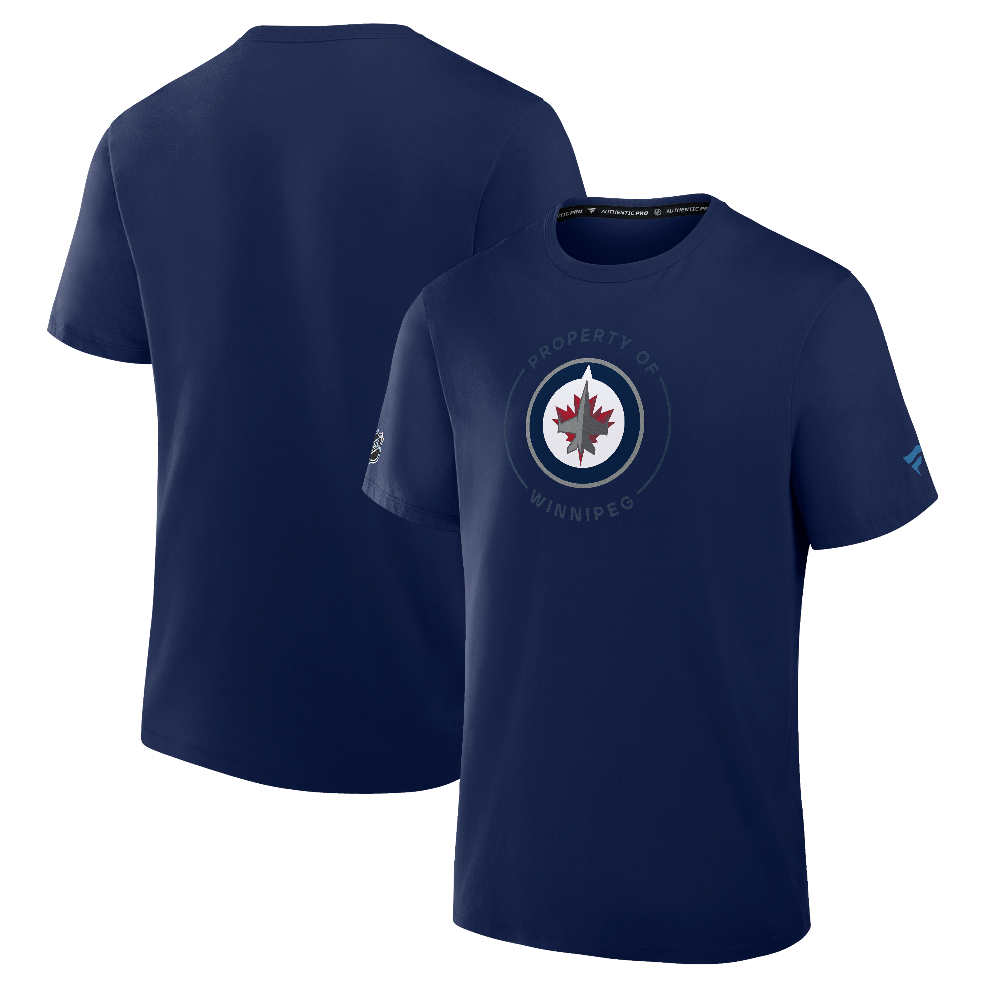 T-shirt authentique Fanatics bleu marine Winnipeg Jets pour homme