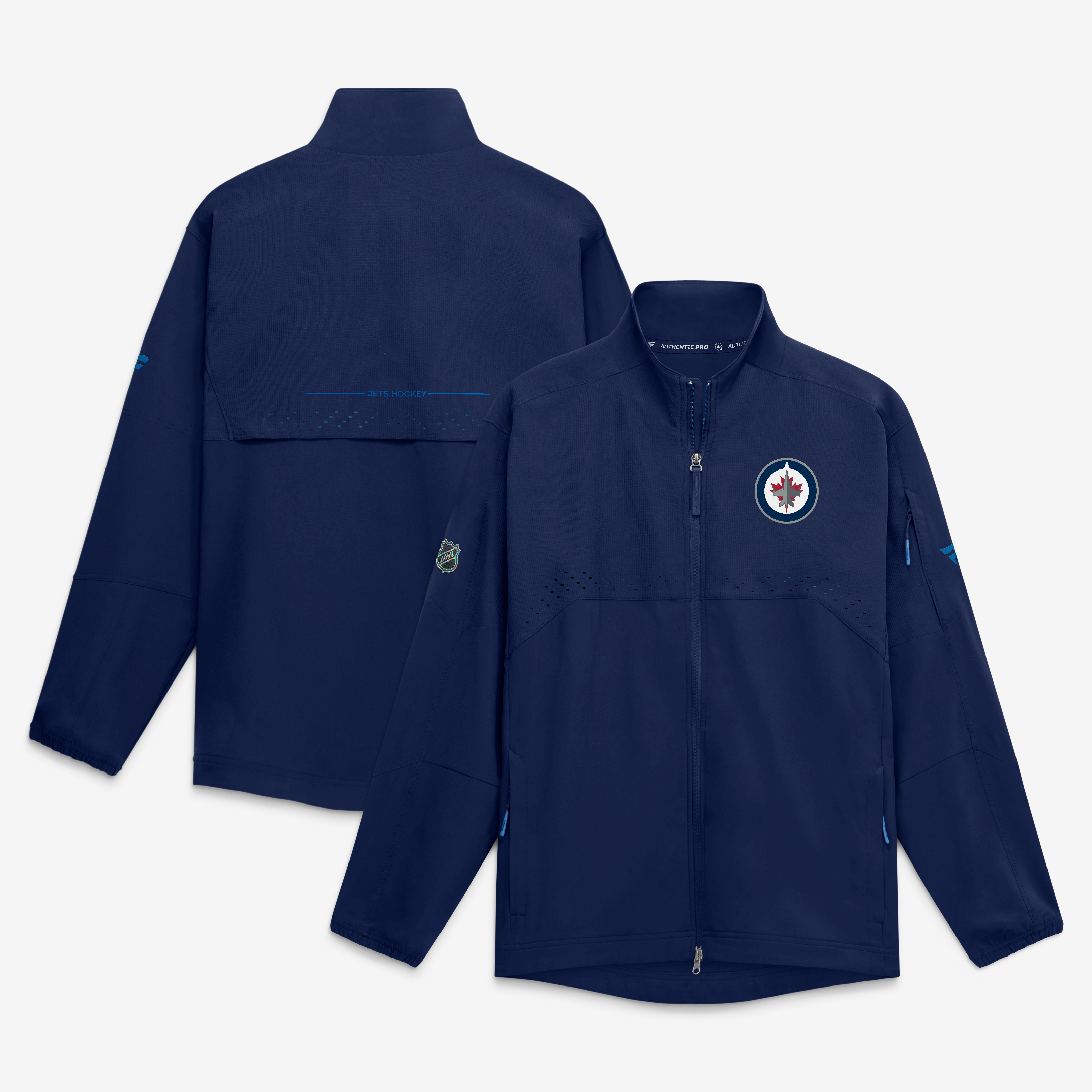 Men's Fanatics Navy Winnipeg Jets Authentic Pro Rink Coaches Jacket