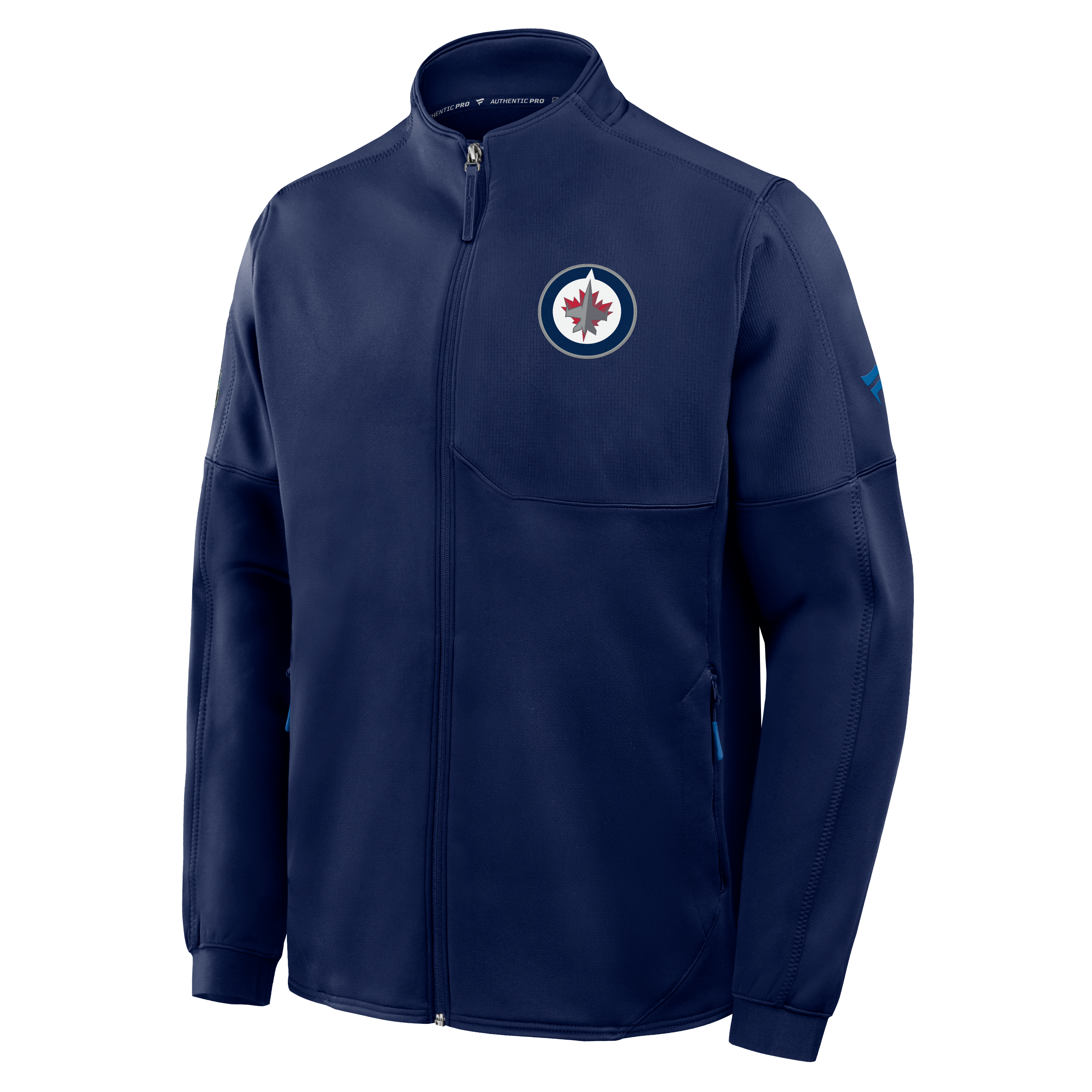 Men's Fanatics Navy Winnipeg Jets Authentic Pro Rink Fleece Full-Zip Jacket