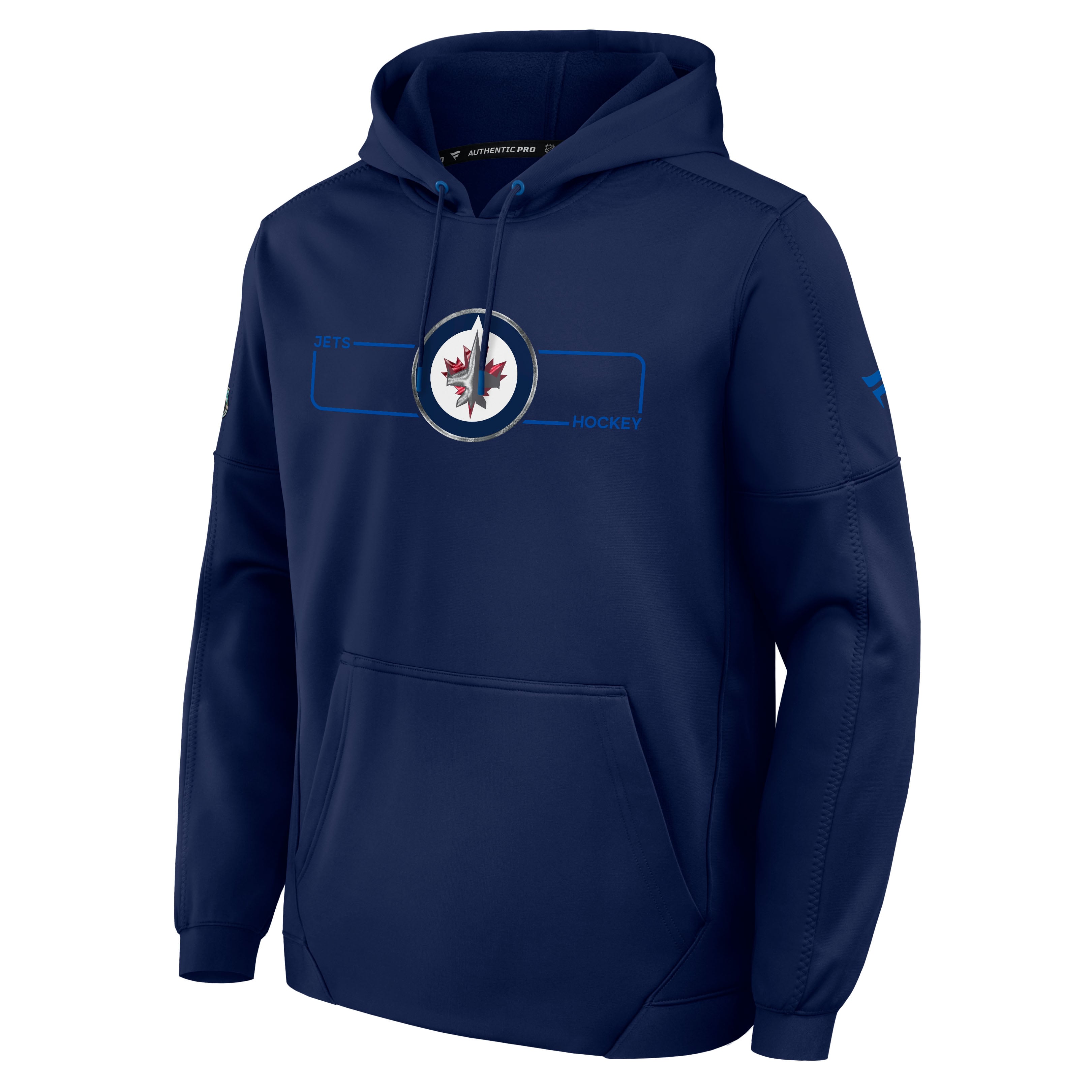 Men's Fanatics Navy Winnipeg Jets Authentic Pro Rink Fleece Pullover Hoodie