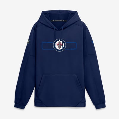 Pull-over en polaire authentique Pro Rink bleu marine des Jets de Winnipeg pour homme