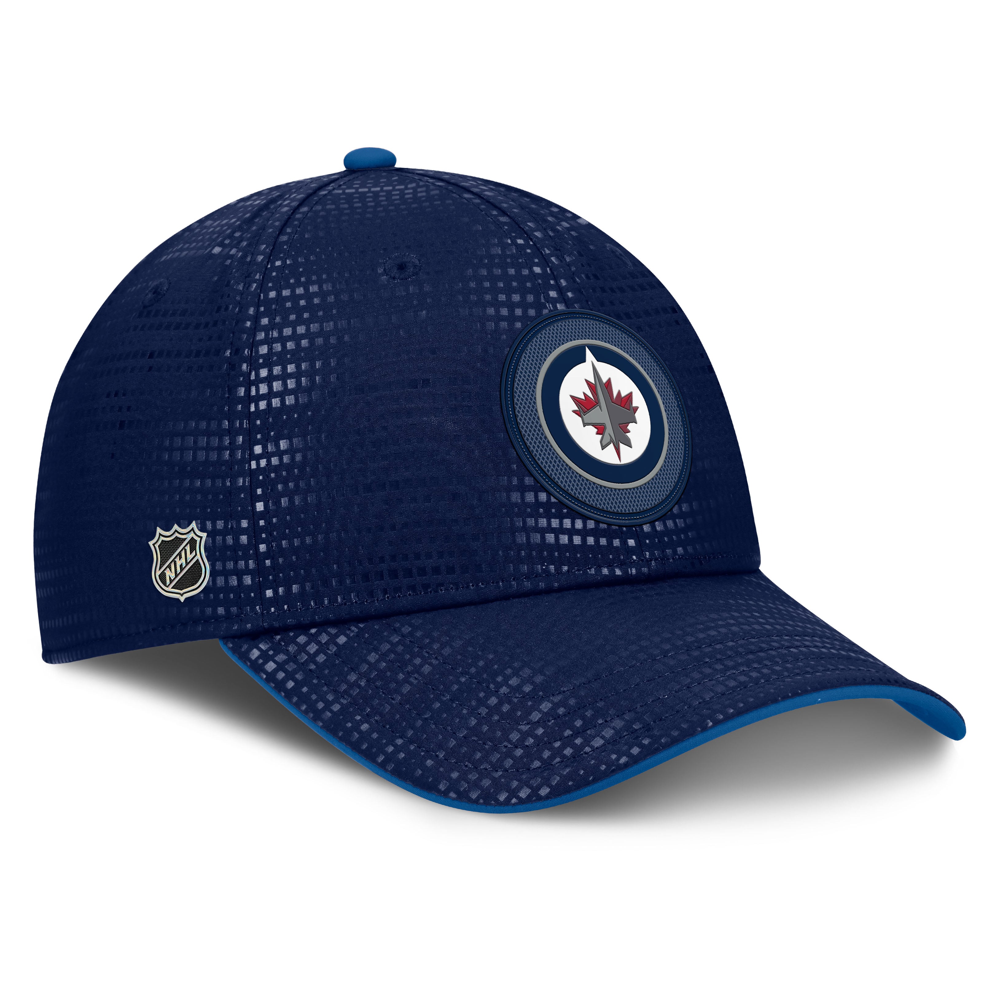 Casquette Fanatics bleu marine Winnipeg Jets Authentic Pro Rink Stretch Fit pour homme