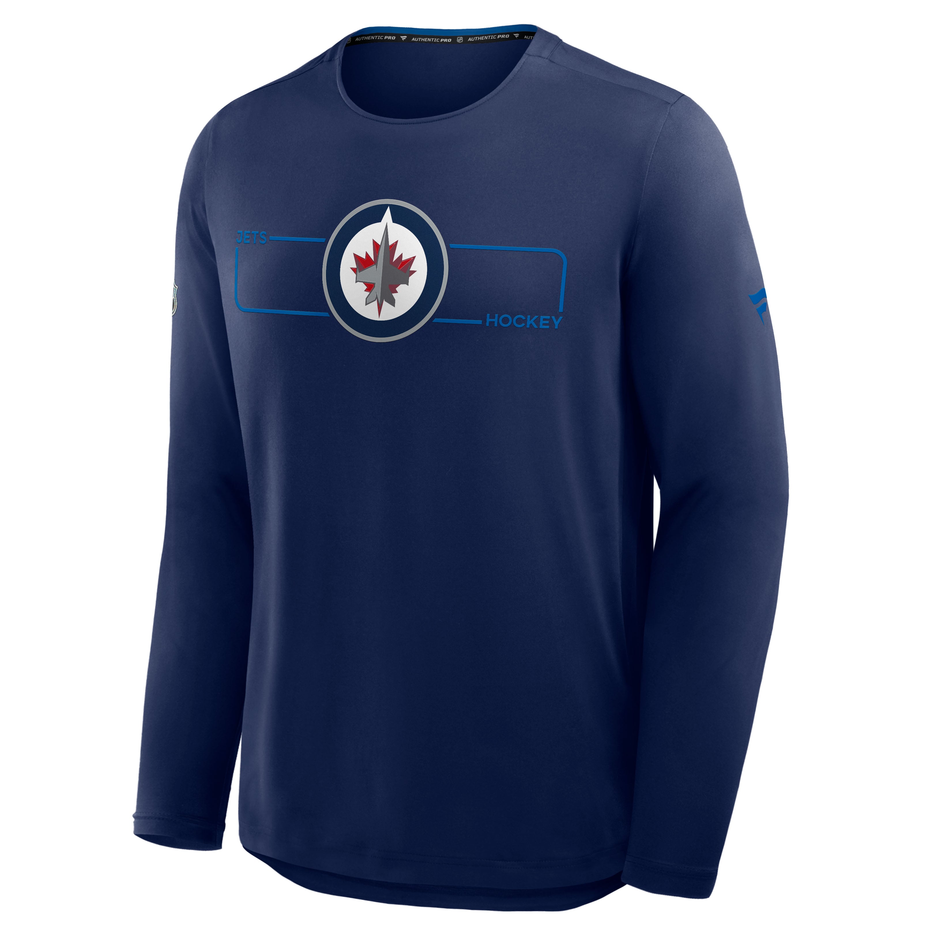 Men's Fanatics Navy Winnipeg Jets Authentic Pro Rink Tech Long Sleeve T-Shirt
