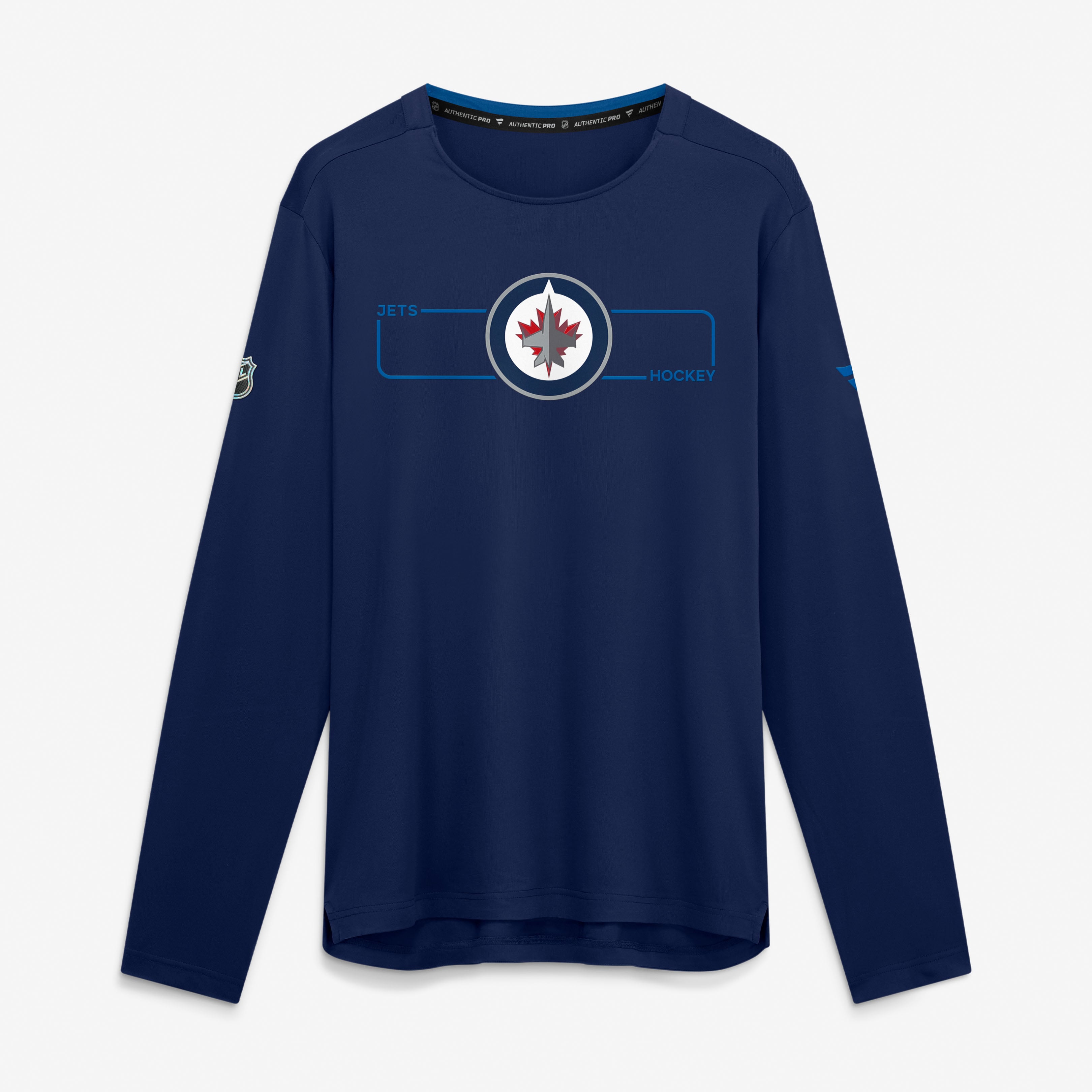 Men's Fanatics Navy Winnipeg Jets Authentic Pro Rink Tech Long Sleeve T-Shirt