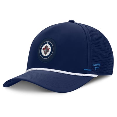 Casquette ajustable à monture en A ventilée Fanatics bleu marine authentique Winnipeg Jets pour homme