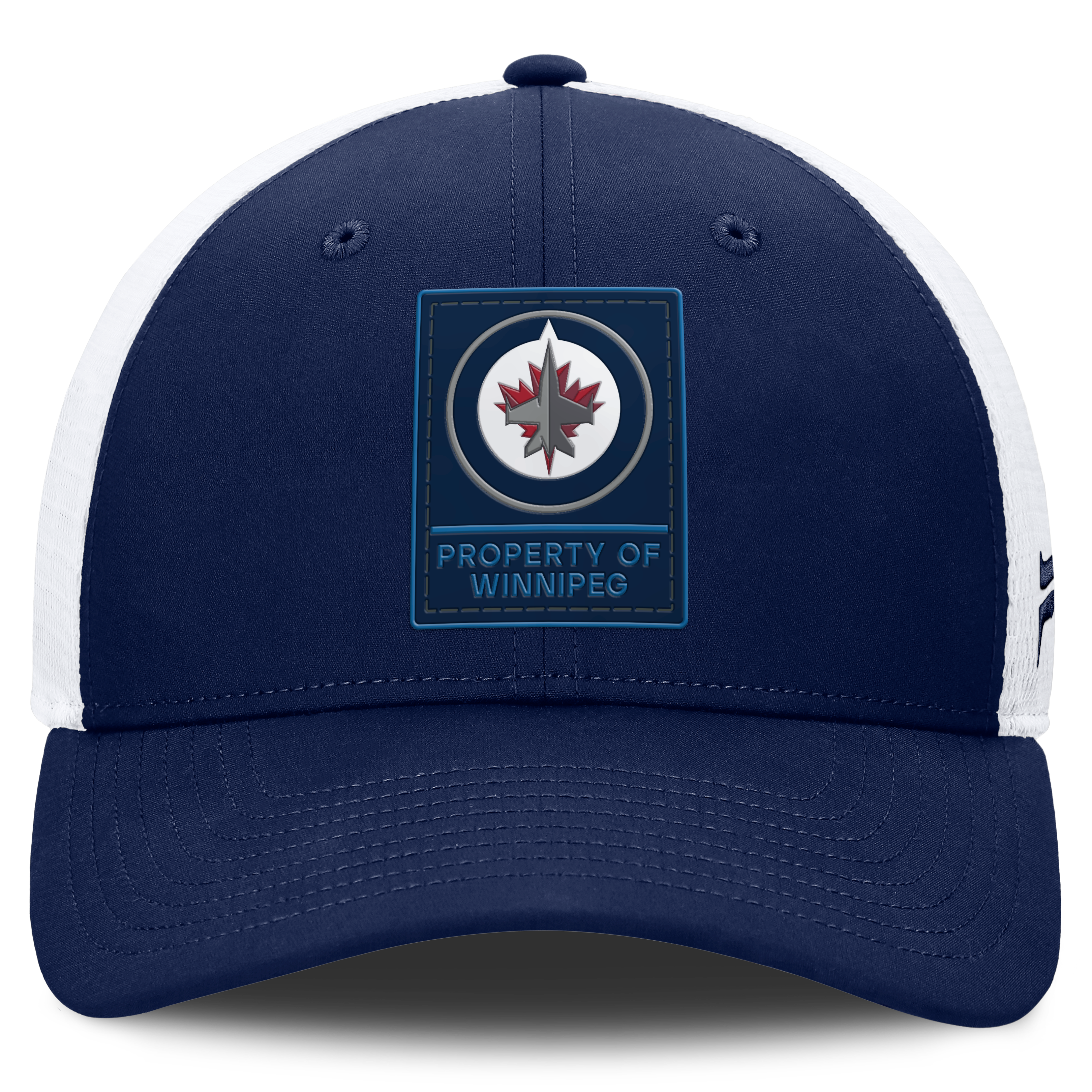 Men's Fanatics Navy Winnipeg Jets Authentic Pro Train Adjustable Meshback Hat