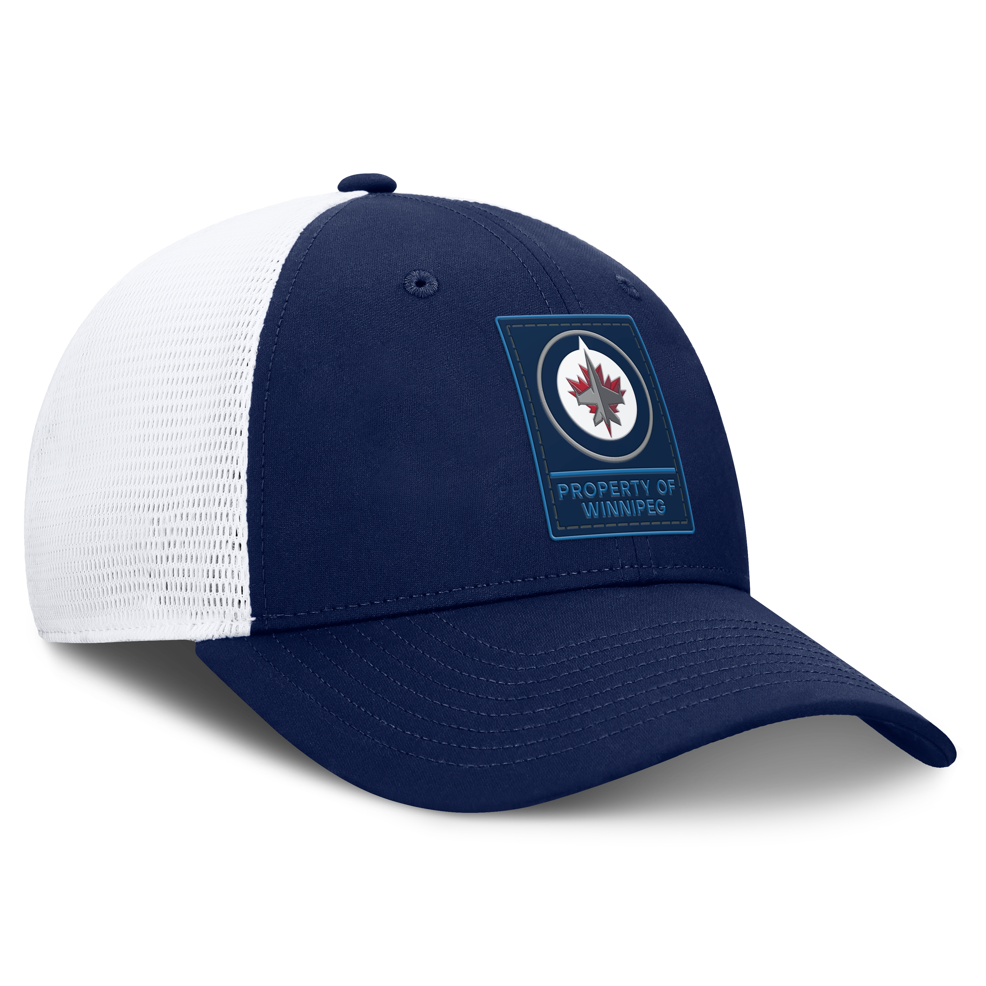 Men's Fanatics Navy Winnipeg Jets Authentic Pro Train Adjustable Meshback Hat