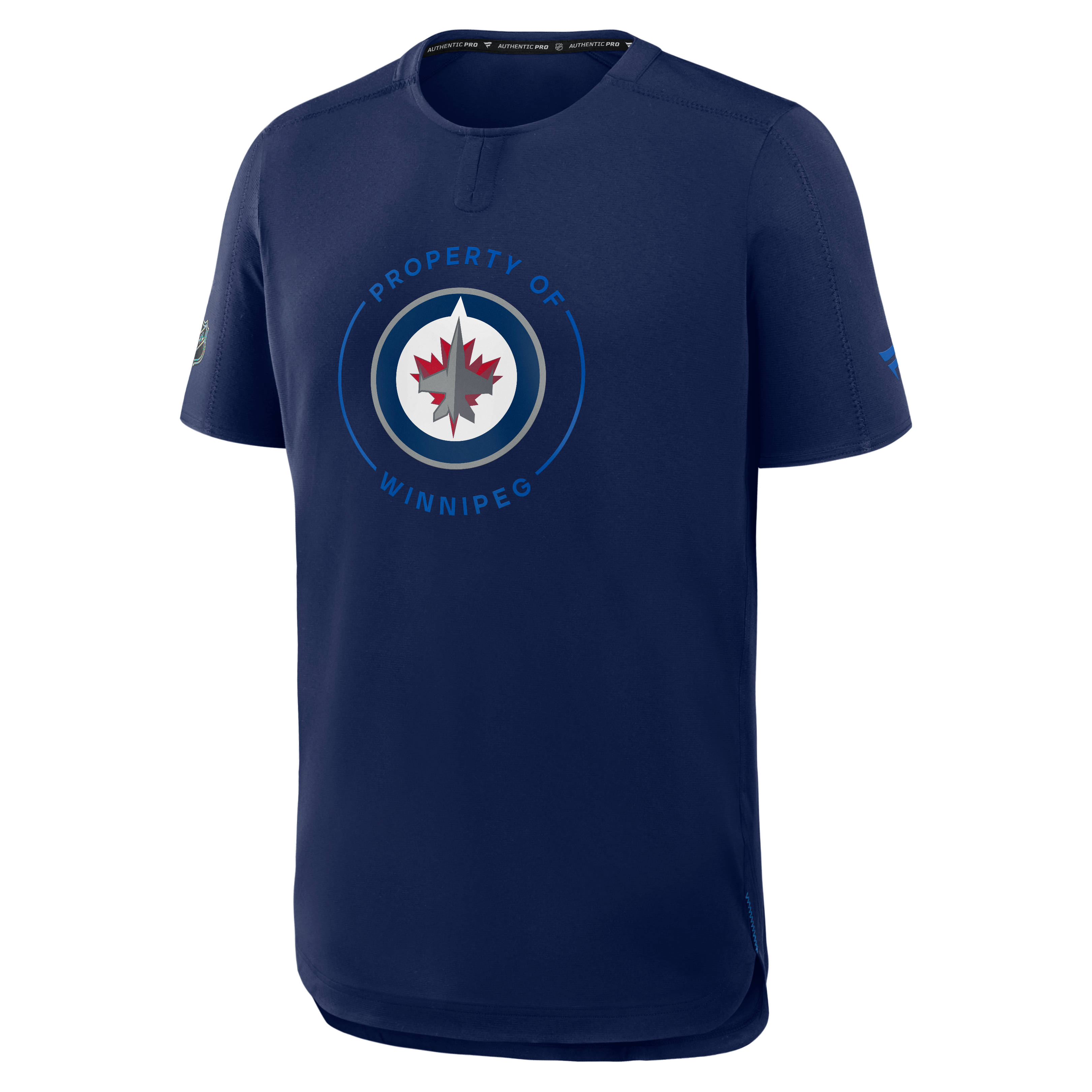T-shirt de performance authentique Pro Train pour homme Fanatics Navy Winnipeg Jets