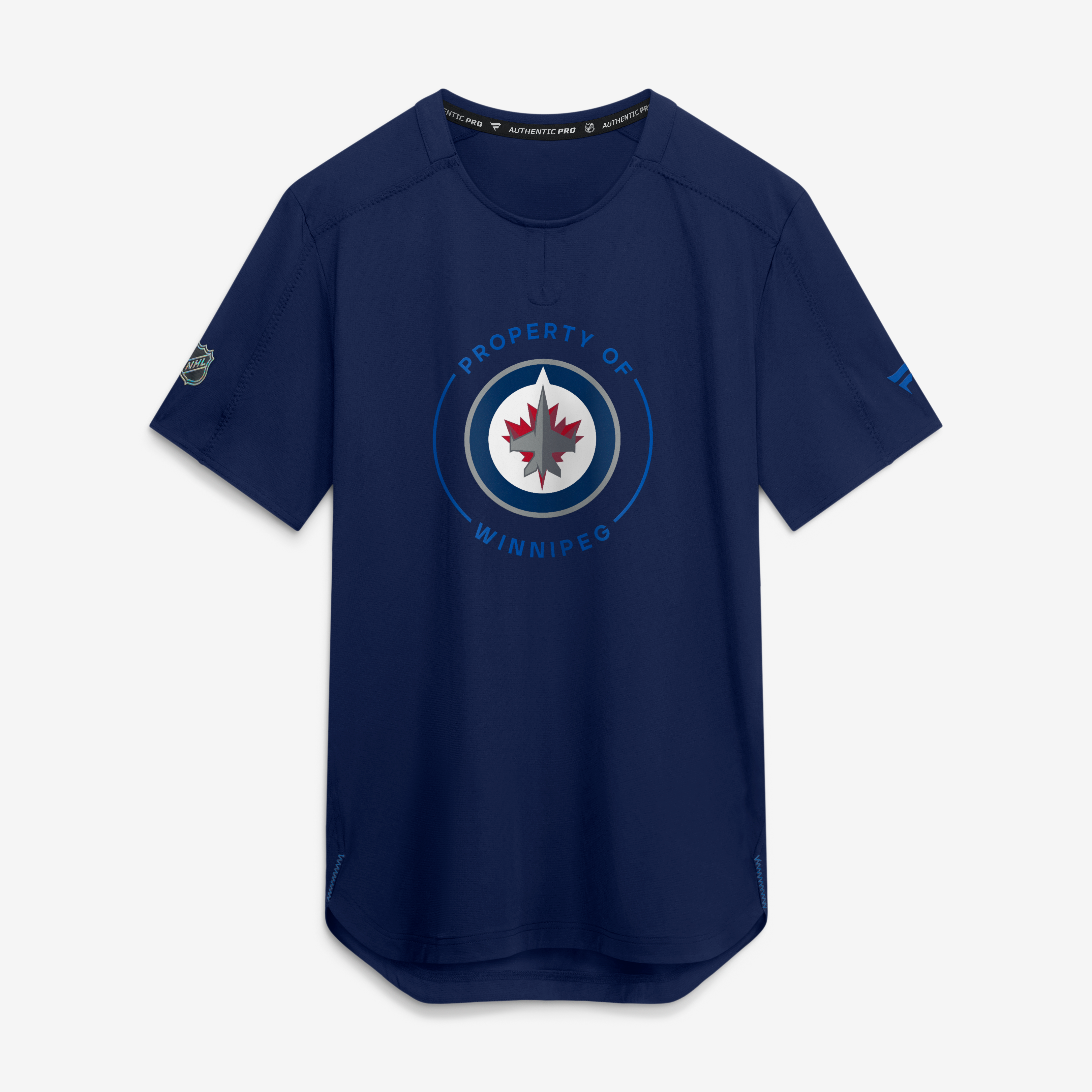T-shirt de performance authentique Pro Train pour homme Fanatics Navy Winnipeg Jets