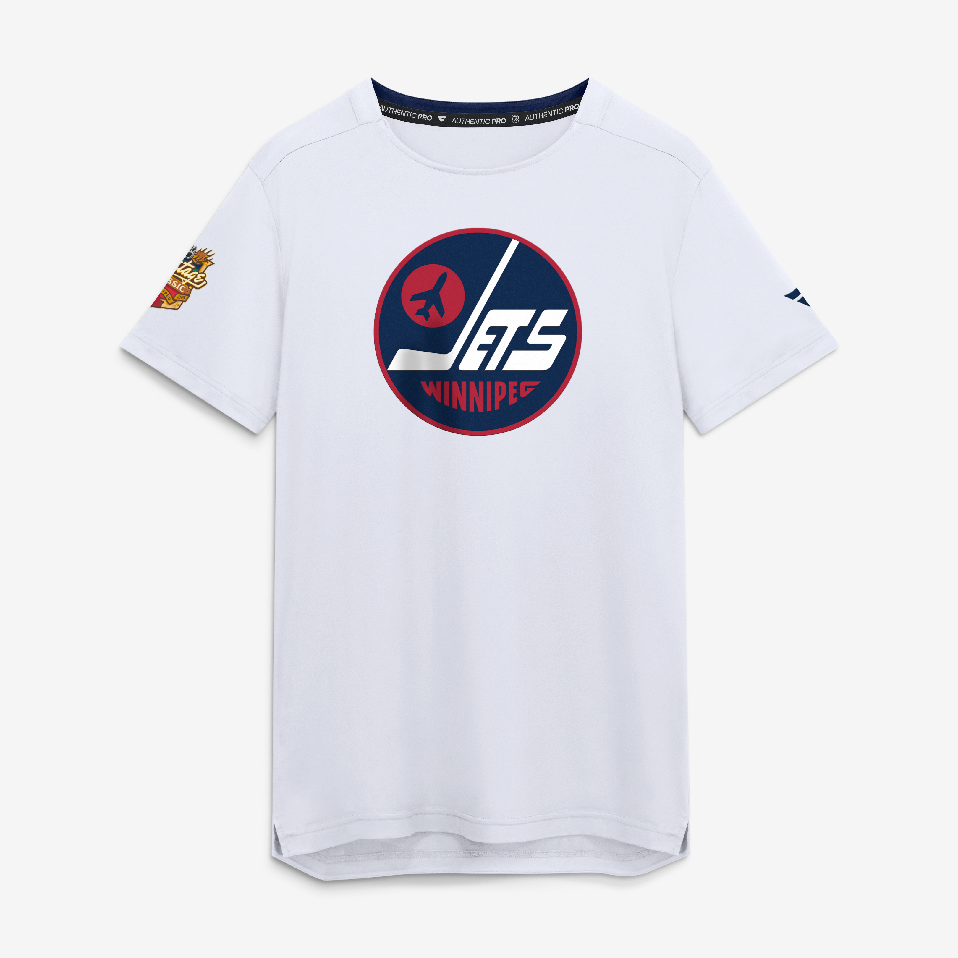 T-shirt authentique Pro Tech Fanatics blanc pour homme, Winnipeg Jets, Classique du patrimoine de la LNH 2026