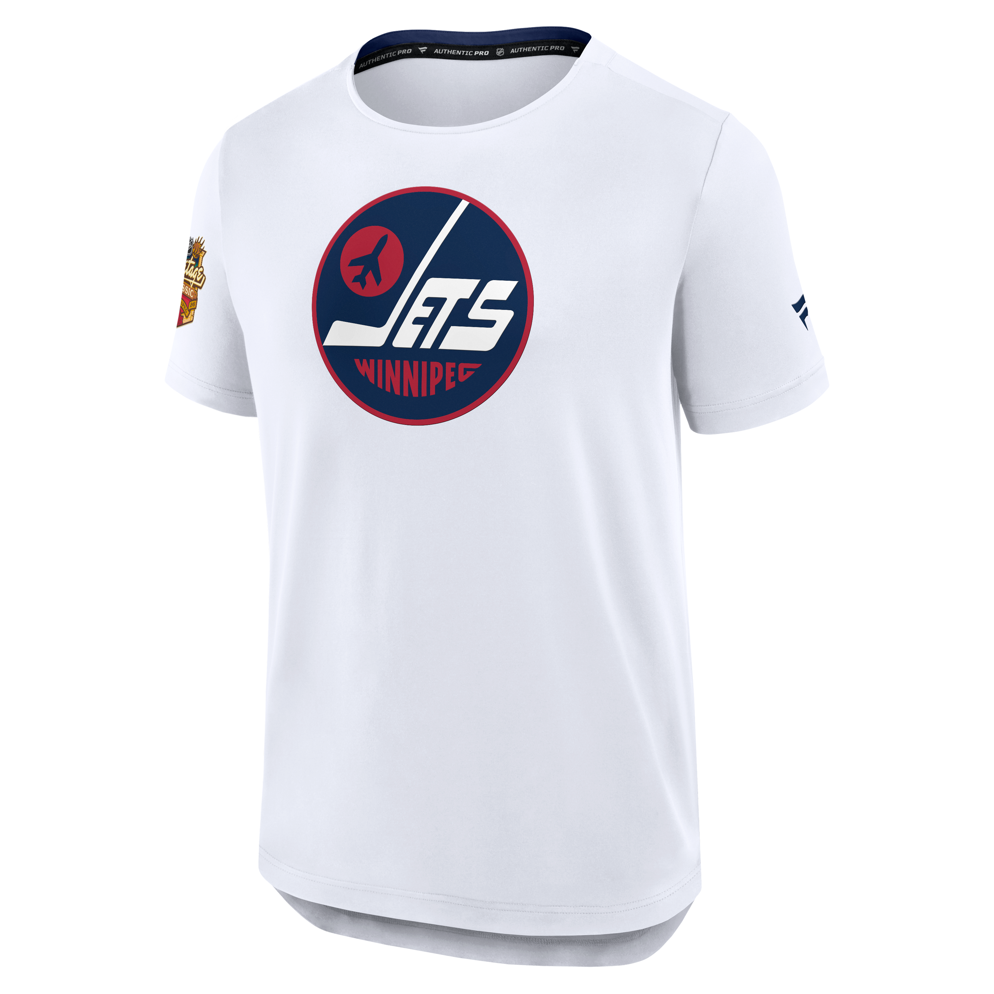 T-shirt authentique Pro Tech Fanatics blanc pour homme, Winnipeg Jets, Classique du patrimoine de la LNH 2026