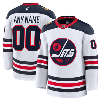 Maillot premium personnalisé blanc des Jets de Winnipeg (Fanatics) pour la Classique Héritage de la LNH 2026