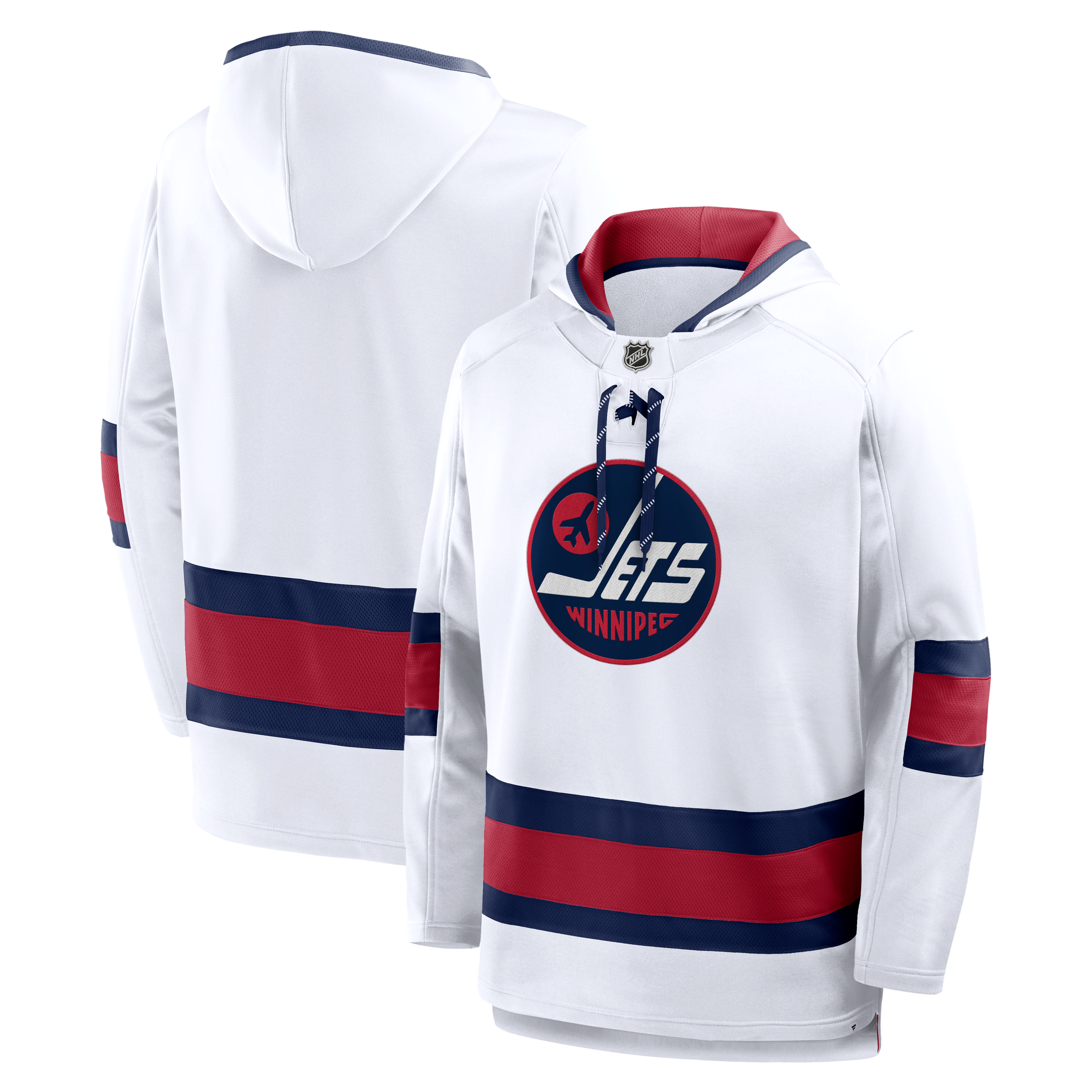Men's Fanatics  White Winnipeg Jets 2026 NHL Heritage Classic Lace Fleece Hoodie