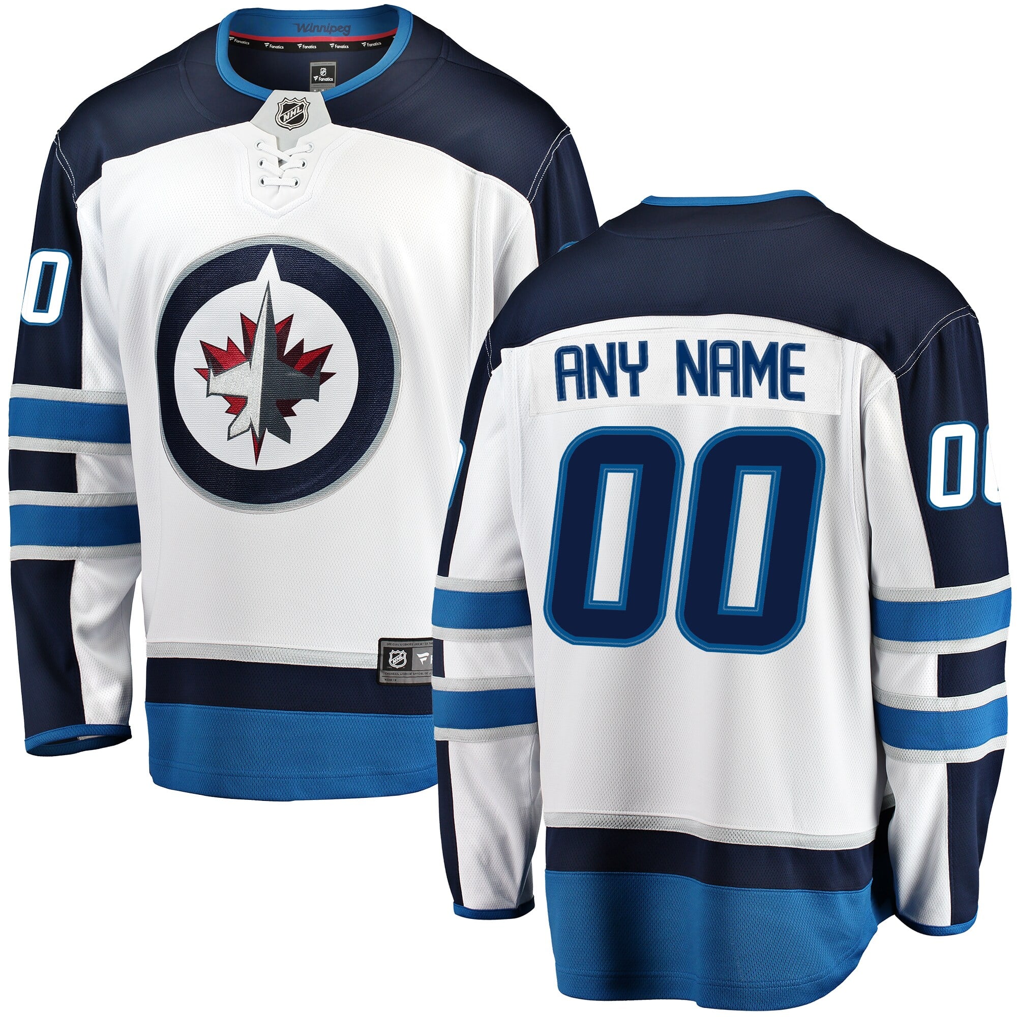 Fanatics pour hommes de marque blanc Winnipeg Jets Breakaway - Maillot personnalisé