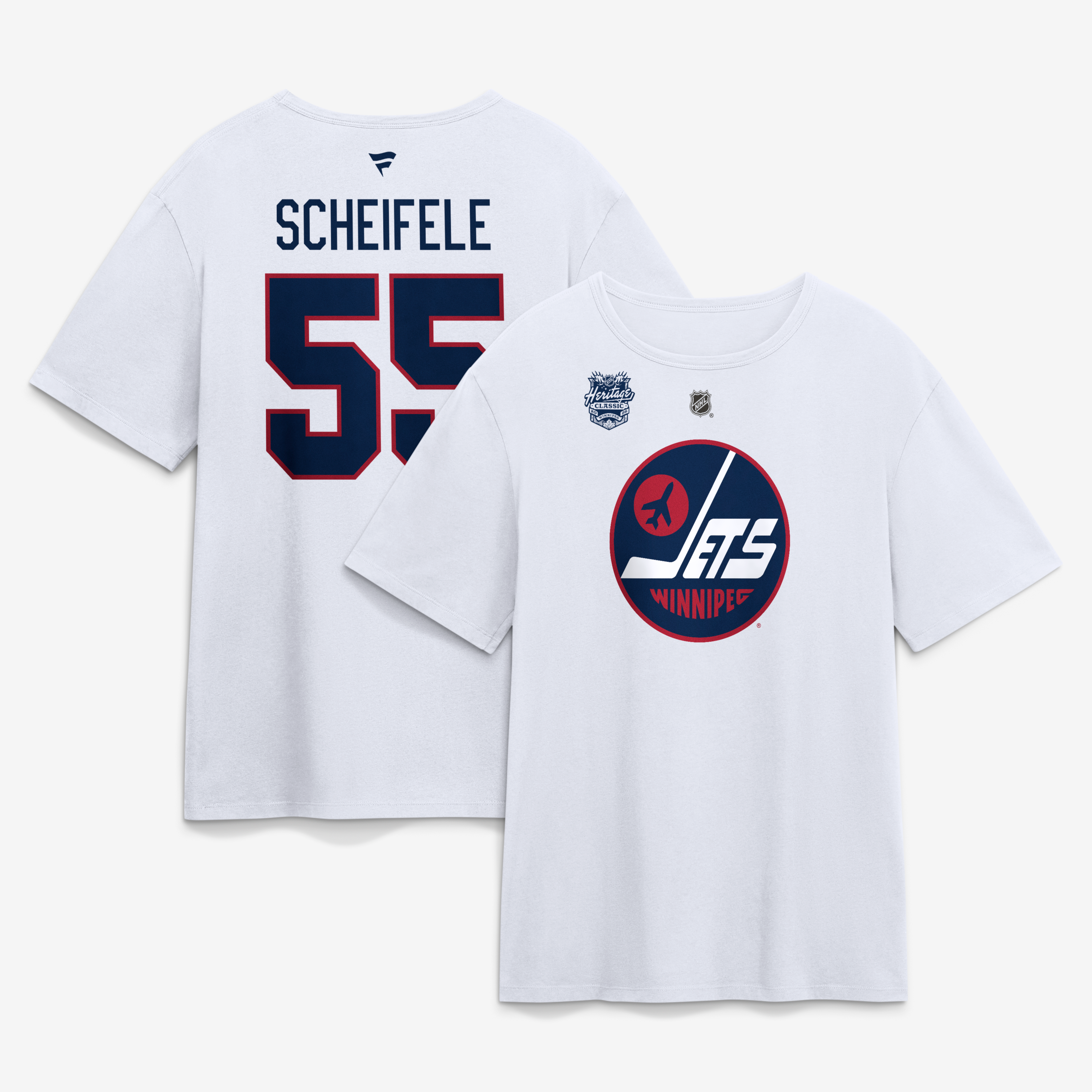 T-shirt authentique Mark Scheifele blanc des Jets de Winnipeg, Classique Héritage la LNH 2026, avec nom et numéro.