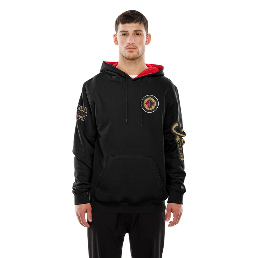 Sweat à capuche noir New Era pour homme des Jets de Winnipeg, Fête du Canada
