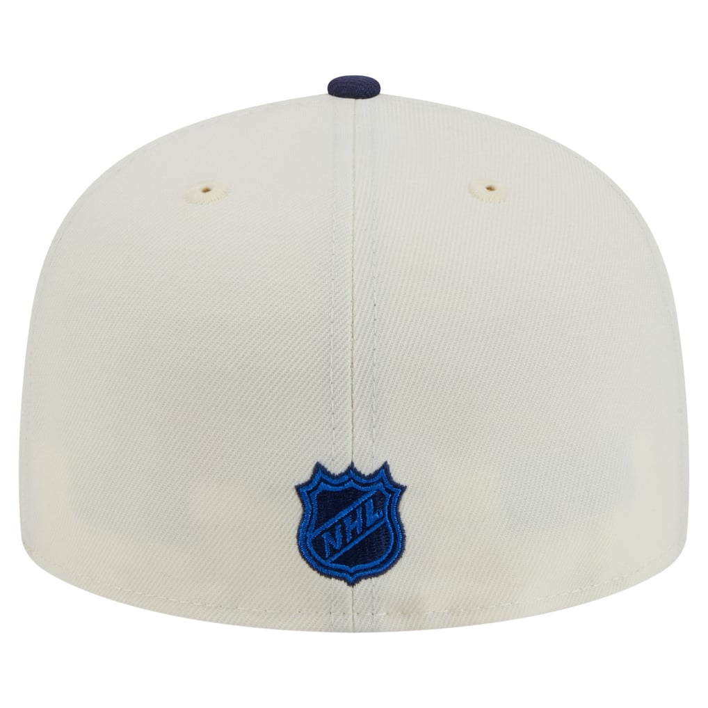 Casquette ajustée New Era 59FIFTY pour homme, couleur crème/bleu marine, des Jets de Winnipeg