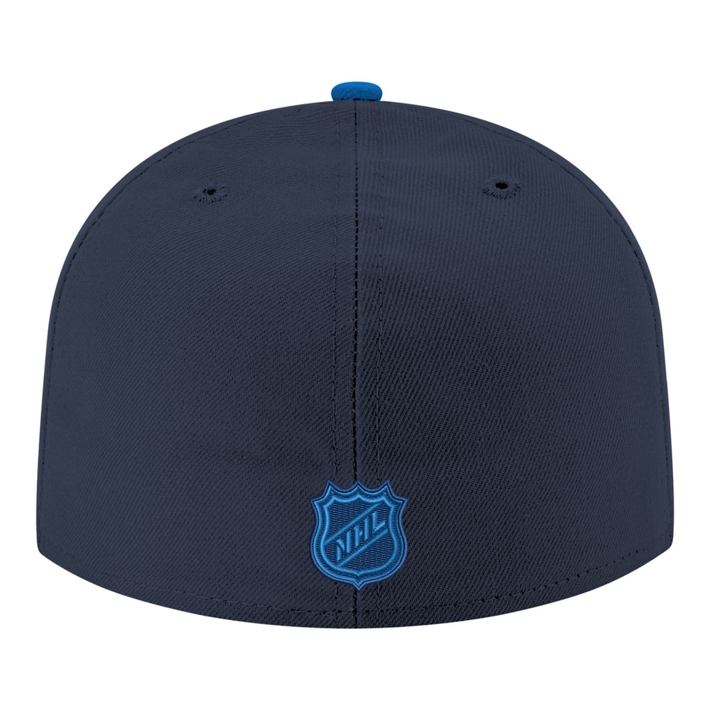 Casquette ajustée 59FIFTY bicolore bleu marine à logo principal des Jets de Winnipeg pour homme