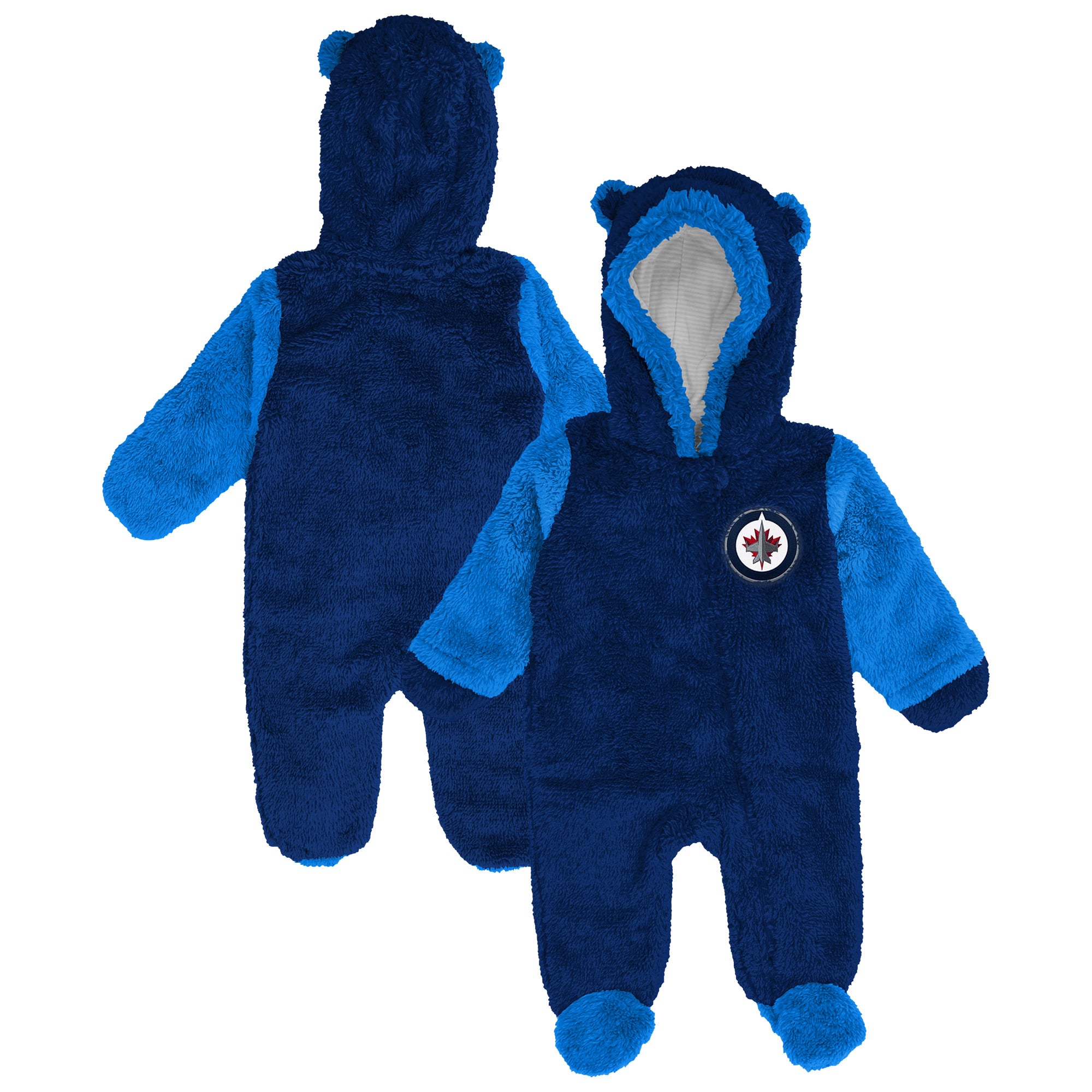 Grenouillère polaire zippée Outerstuff bleu marine Winnipeg Jets pour nouveau-né et nourrisson