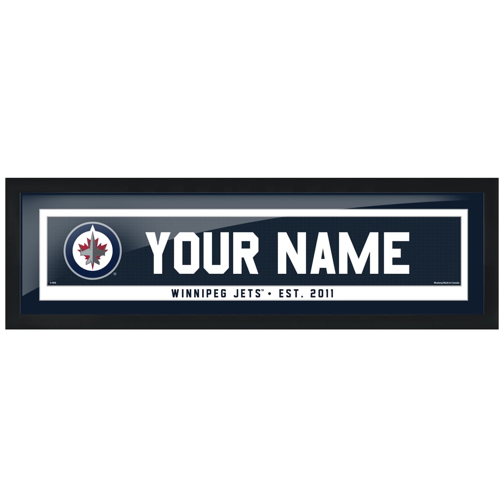 Winnipeg Jets 6'' x 22'' Personalized Name Bar Frame