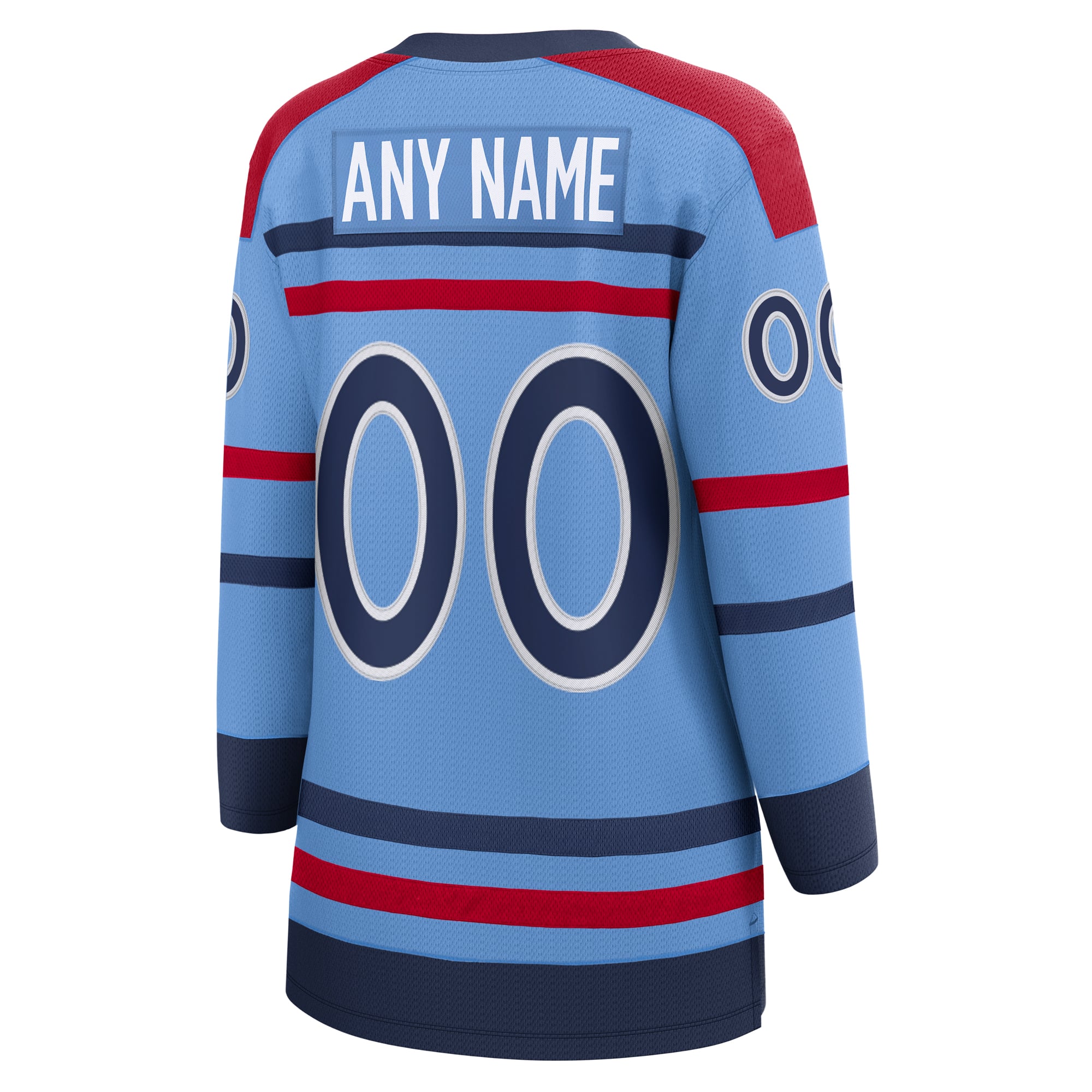 Women's Fanatics  Light Blue Winnipeg Jets Anniversary Breakaway Custom Jersey