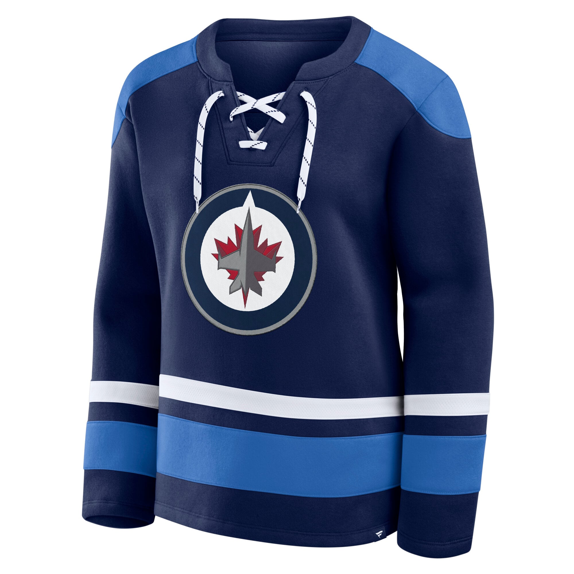 Sweat-shirt à manches longues et lacets Fanatics Navy Winnipeg Jets Icing pour femme