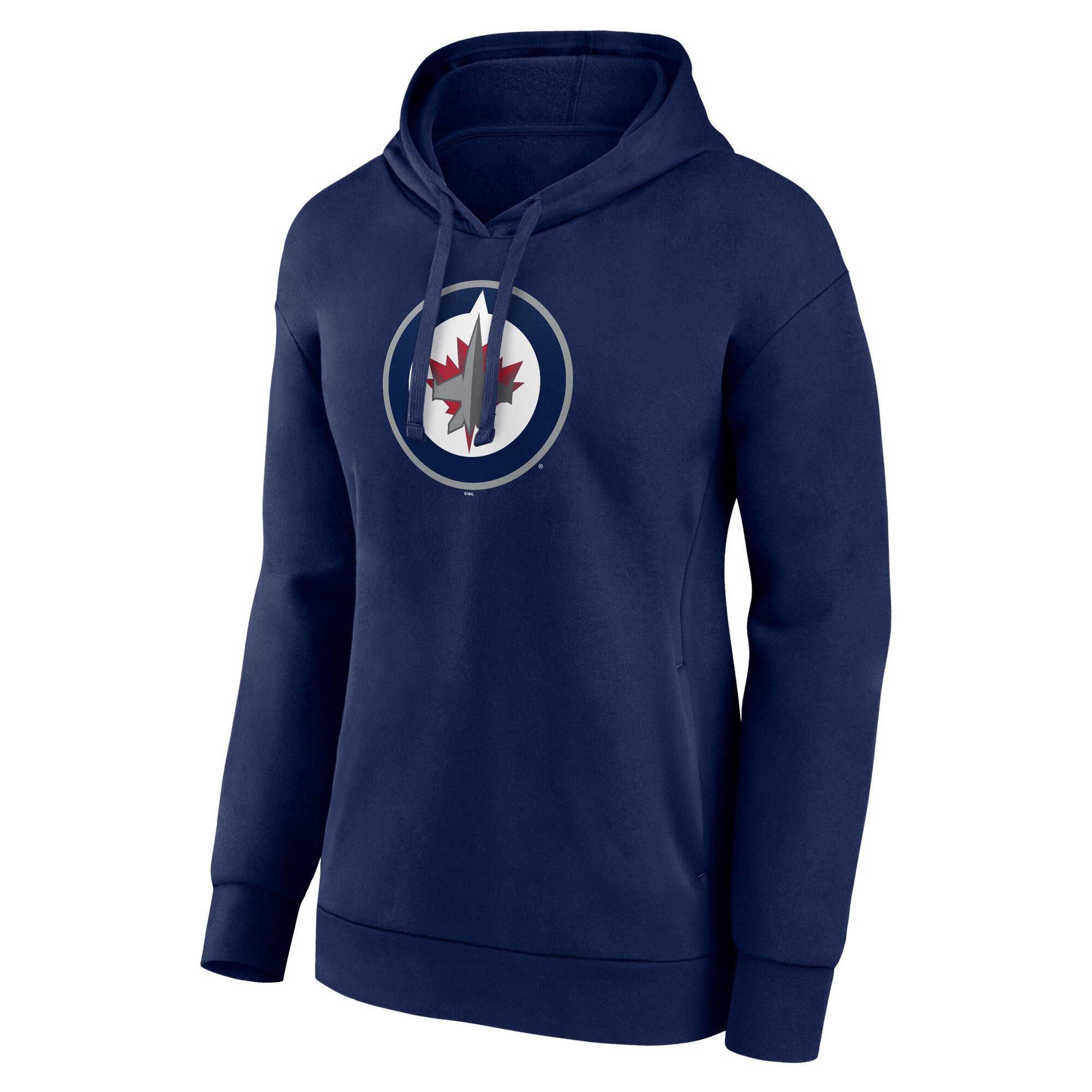 Women's Fanatics Navy Winnipeg Jets Primary Logo Fleece Pullover Hoodie