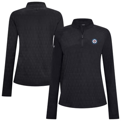 Winnipeg Jets Levelwear Women's Spike Raglan Quarter-Zip Top - Black