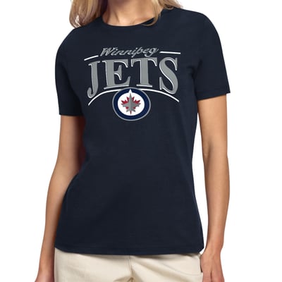 Winnipeg Jets Starter Women's Arch Stripe T-Shirt - Navy