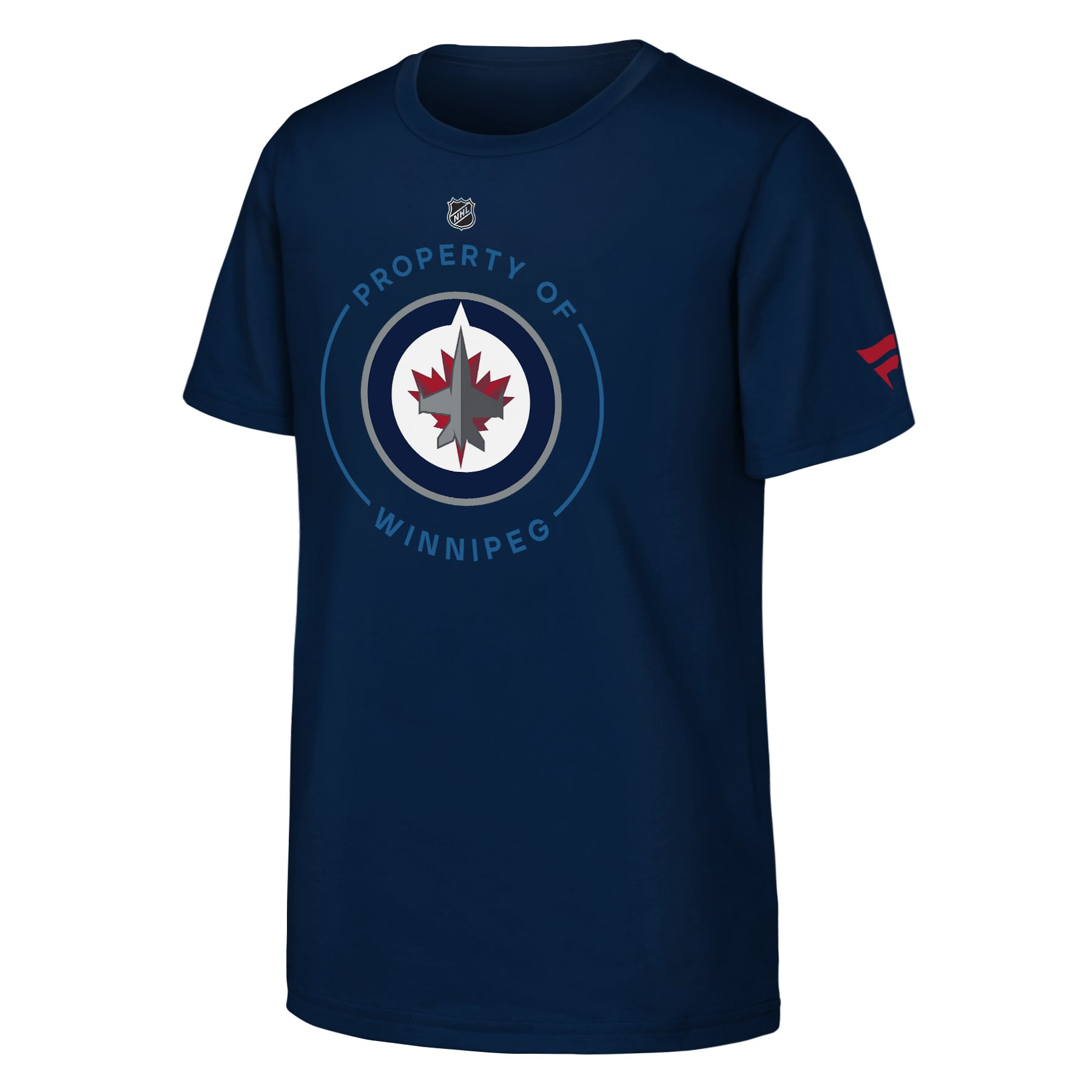 T-shirt authentique professionnel des Jets de Winnipeg, bleu marine, pour jeunes la marque Fanatics.