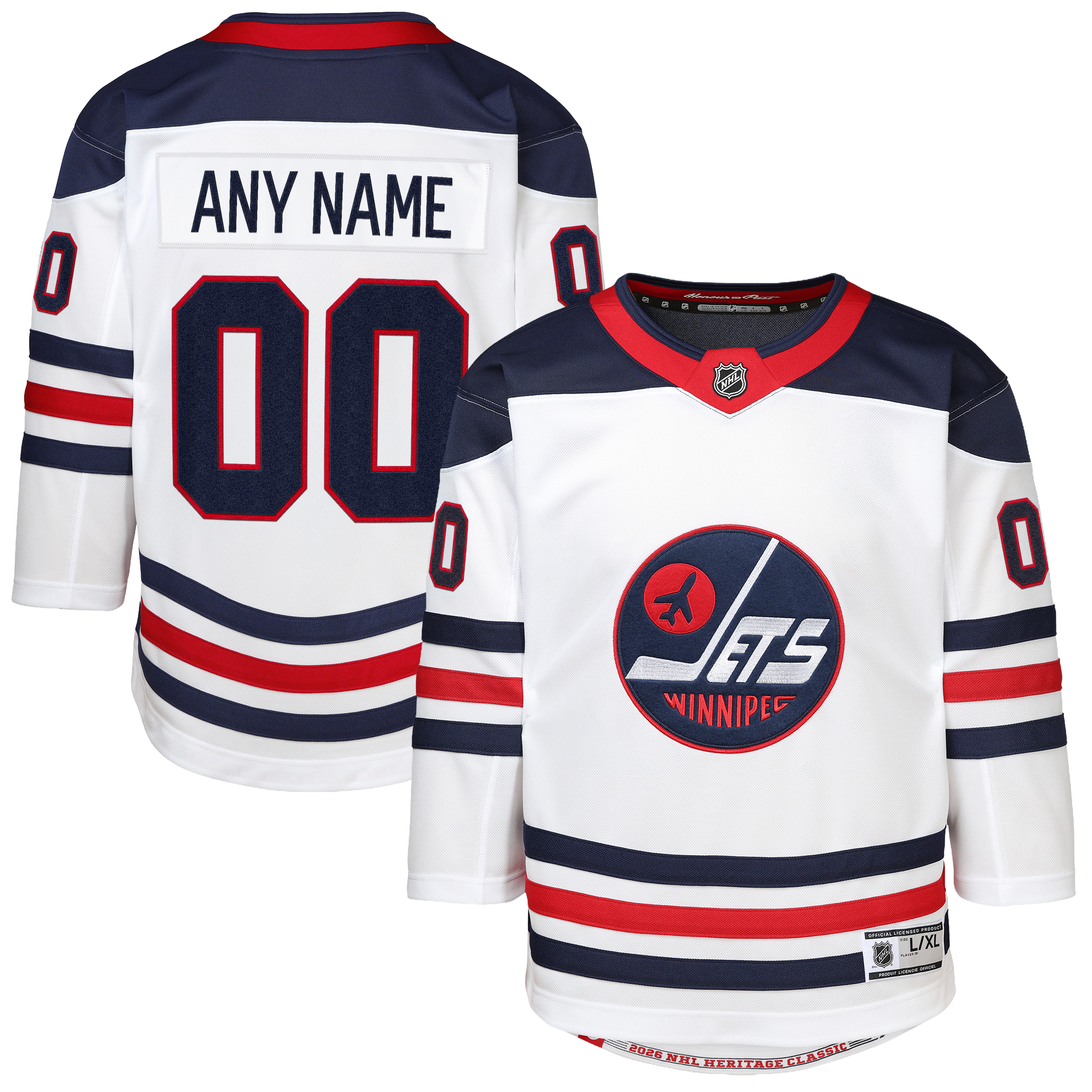 Youth Fanatics White Winnipeg Jets 2026 NHL Heritage Classic Custom Jersey